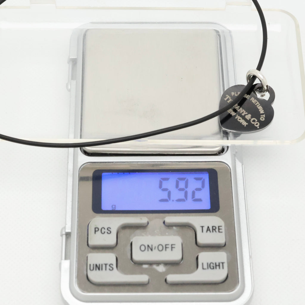 TIFFANY&Co. リターントゥ ティファニー ハート タグ ブラック チタン ラバー コード ネックレス AG925