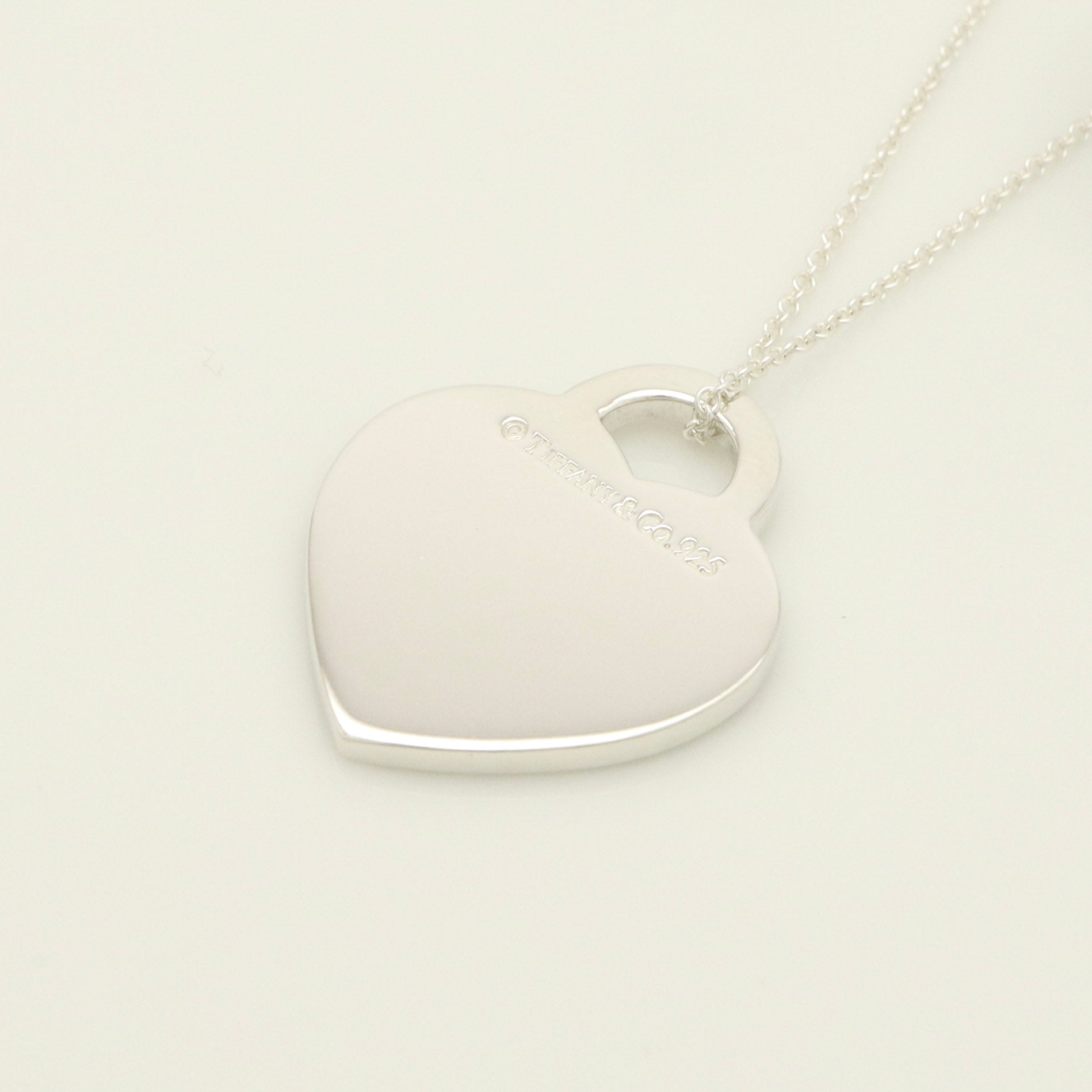 Tiffany & Co. Notes I LOVE YOU Heart Pendant Necklace Sterling Silver 925