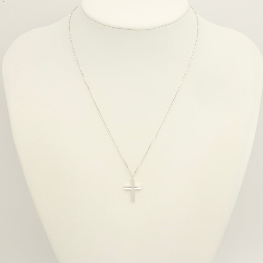  Tiffany & Co. Picasso Groove Cross Necklace Sterling Silver 925 