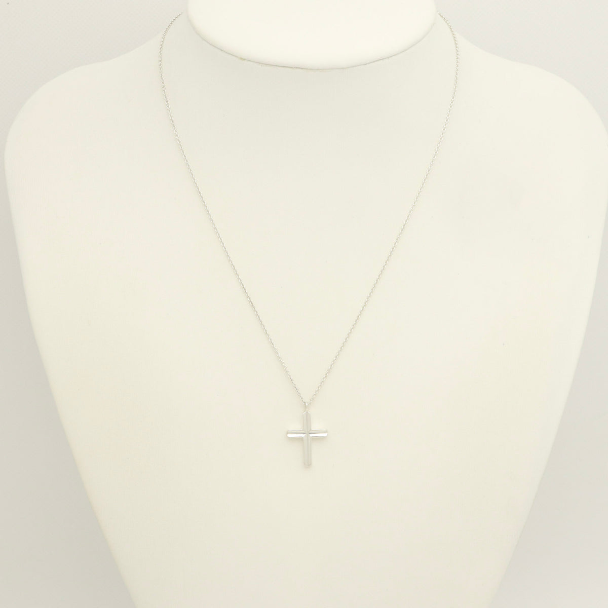  Tiffany & Co. Picasso Groove Cross Necklace Sterling Silver 925 