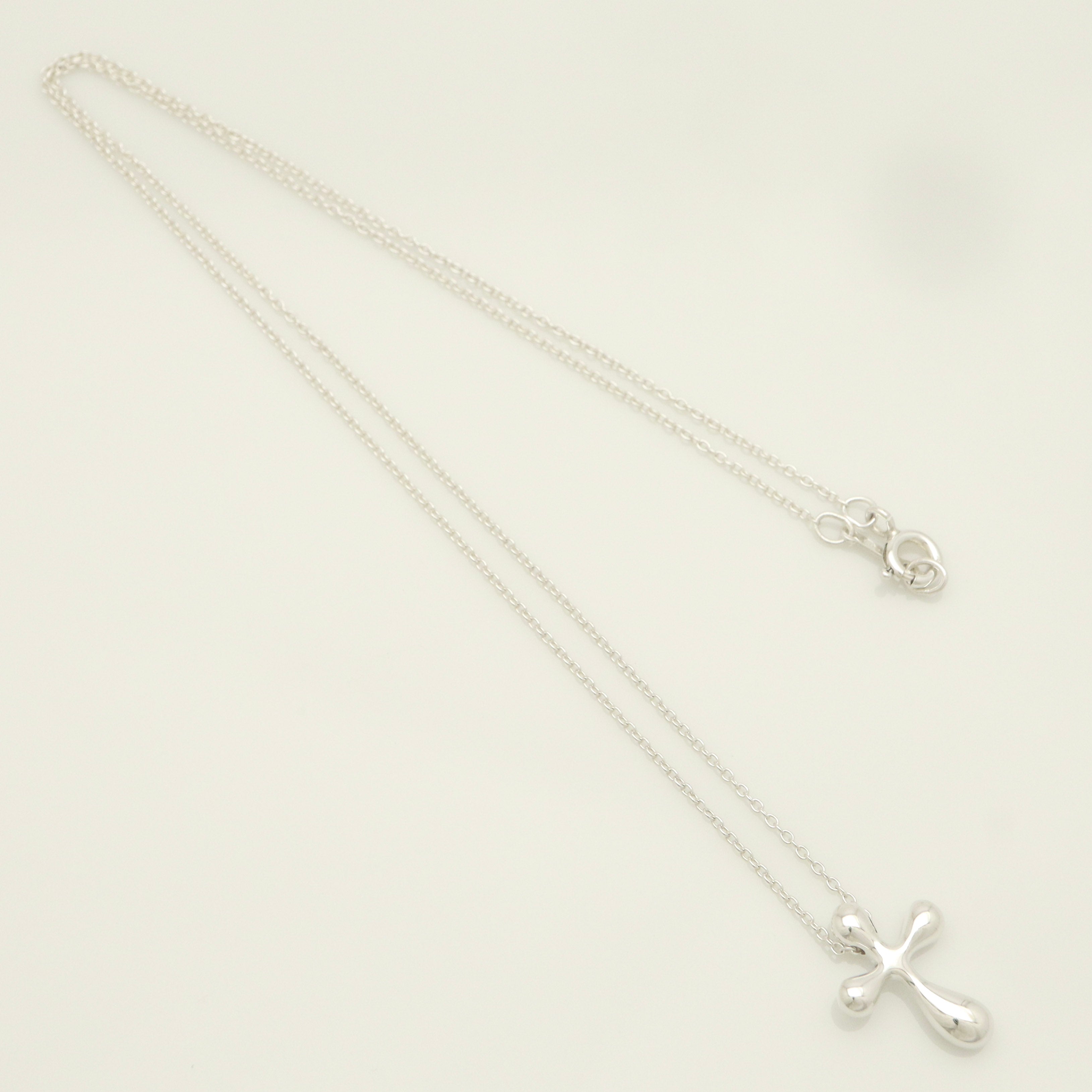  Tiffany & Co. Small Cross Pendant Necklace  Sterling Silver 925 