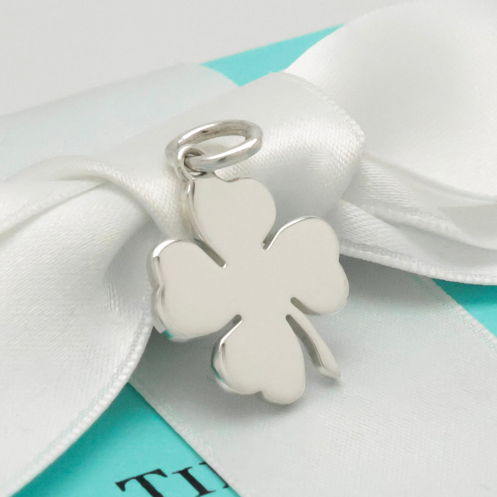 Tiffany & Co. Four Leaf Clover Pendant Charm Sterling Silver 925 