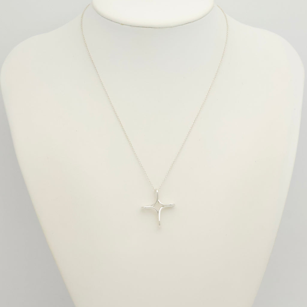  Tiffany & Co. Infinity Cross Necklace Pendant  Sterling Silver 925 