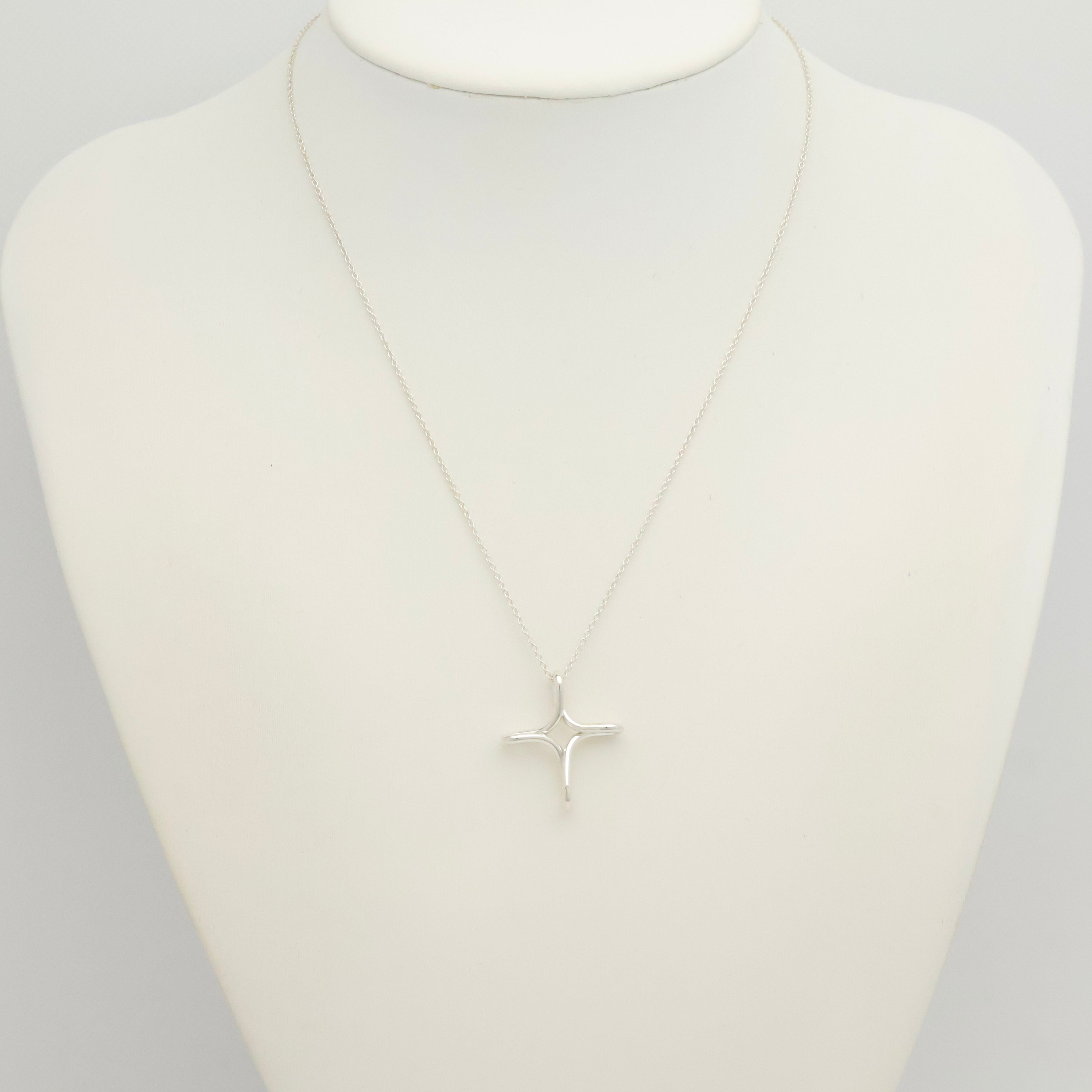  Tiffany & Co. Infinity Cross Necklace Pendant  Sterling Silver 925 