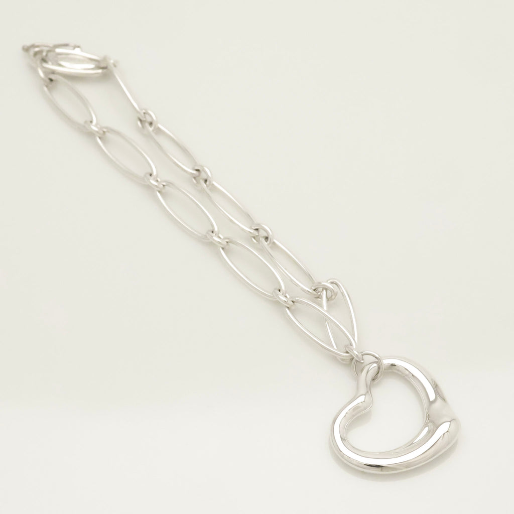 TIFFANY&Co. オープン ハート 22mm エルサペレッティ オーバル リンク チェーン ブレスレット AG925