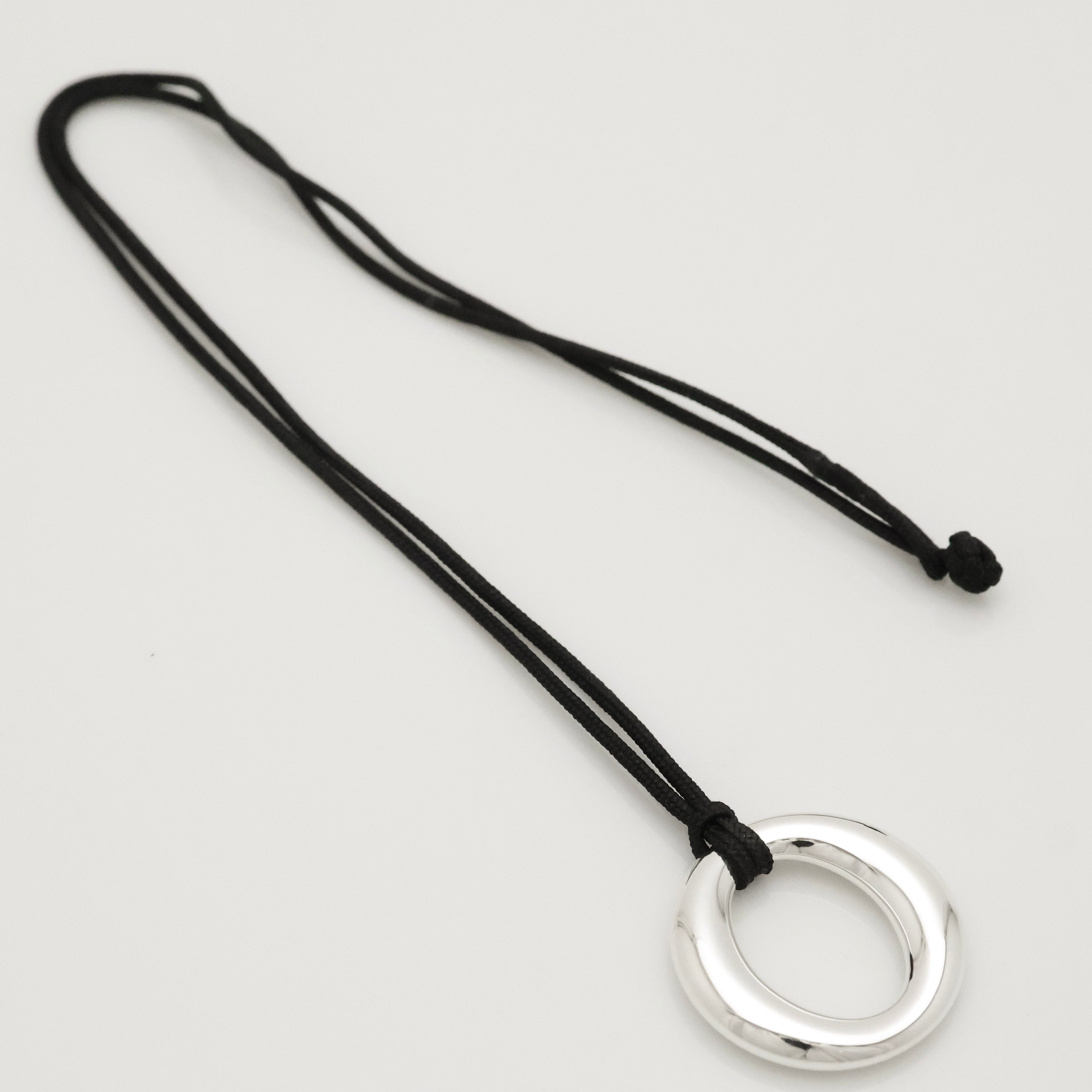  Tiffany & Co. Seviana Silk Cord Necklace Sterling Silver 925