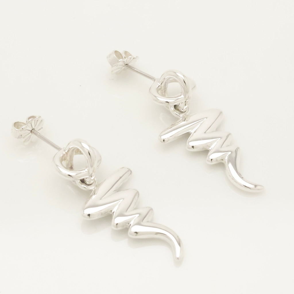 Tiffany & Co. Picasso Scribble Zig Zag Stud Earrings Sterling Silver 925