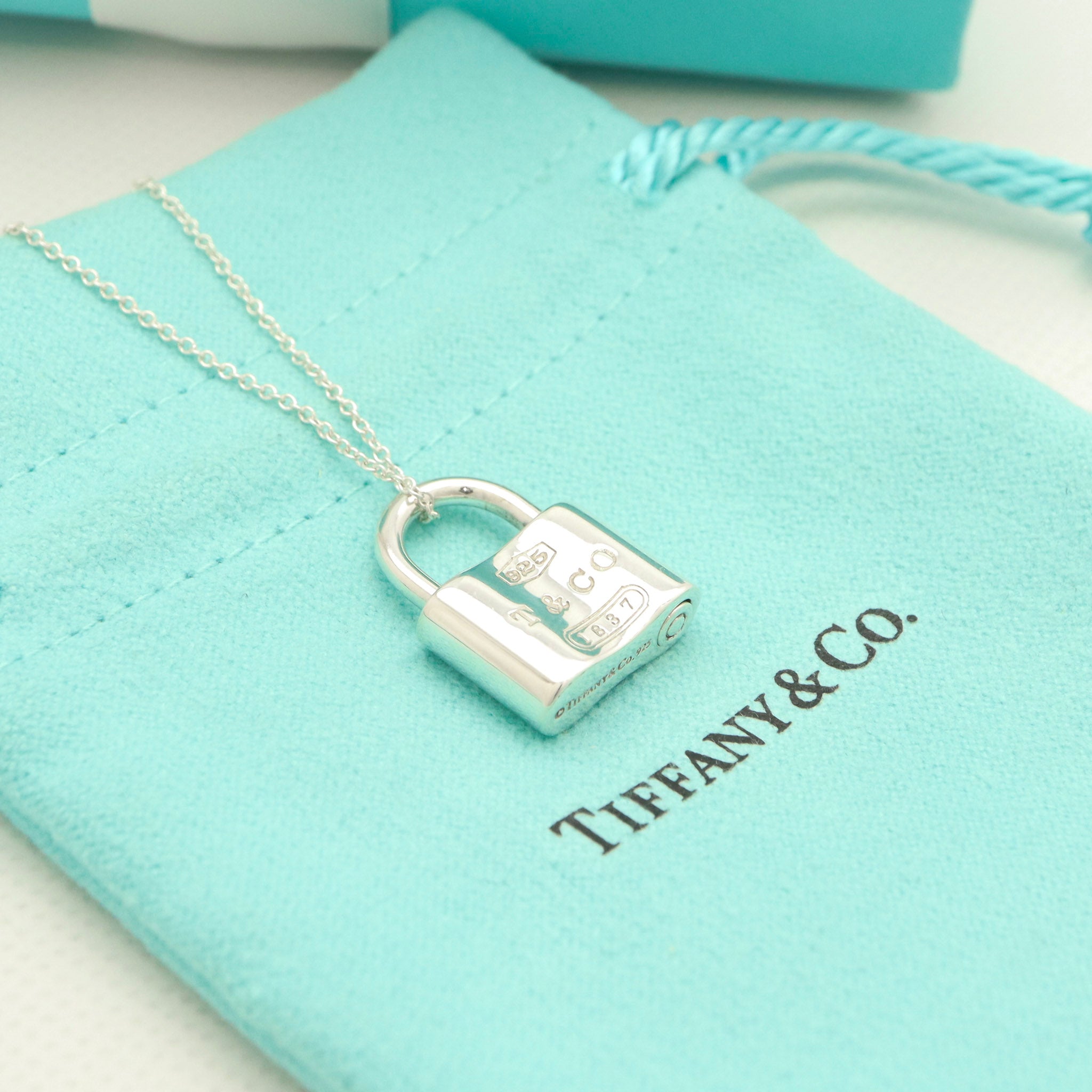 Tiffany & Co 1837 Padlock Necklace Pendant Sterling Silver 925