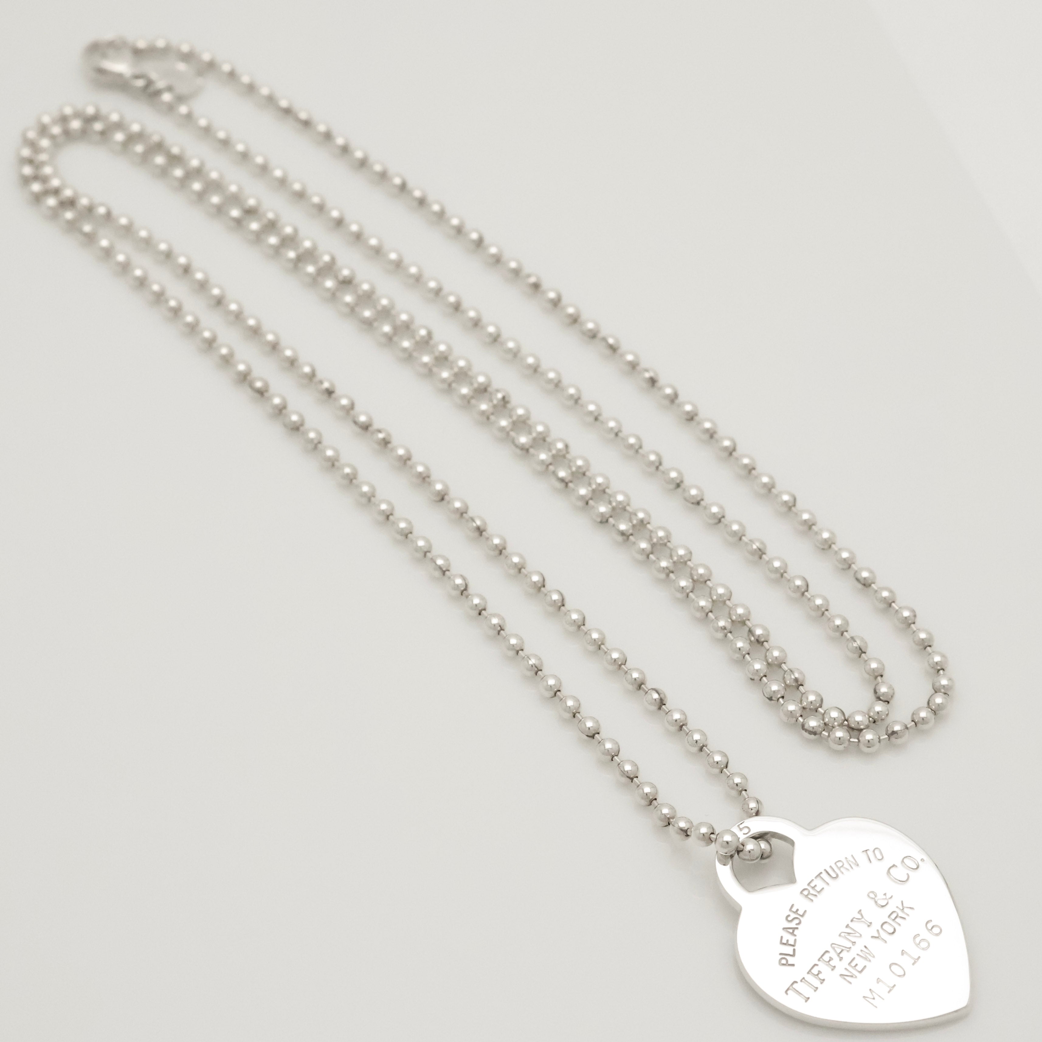 Tiffany & Co. Return to Heart Tag Long Chain Necklace Sterling Silver 925