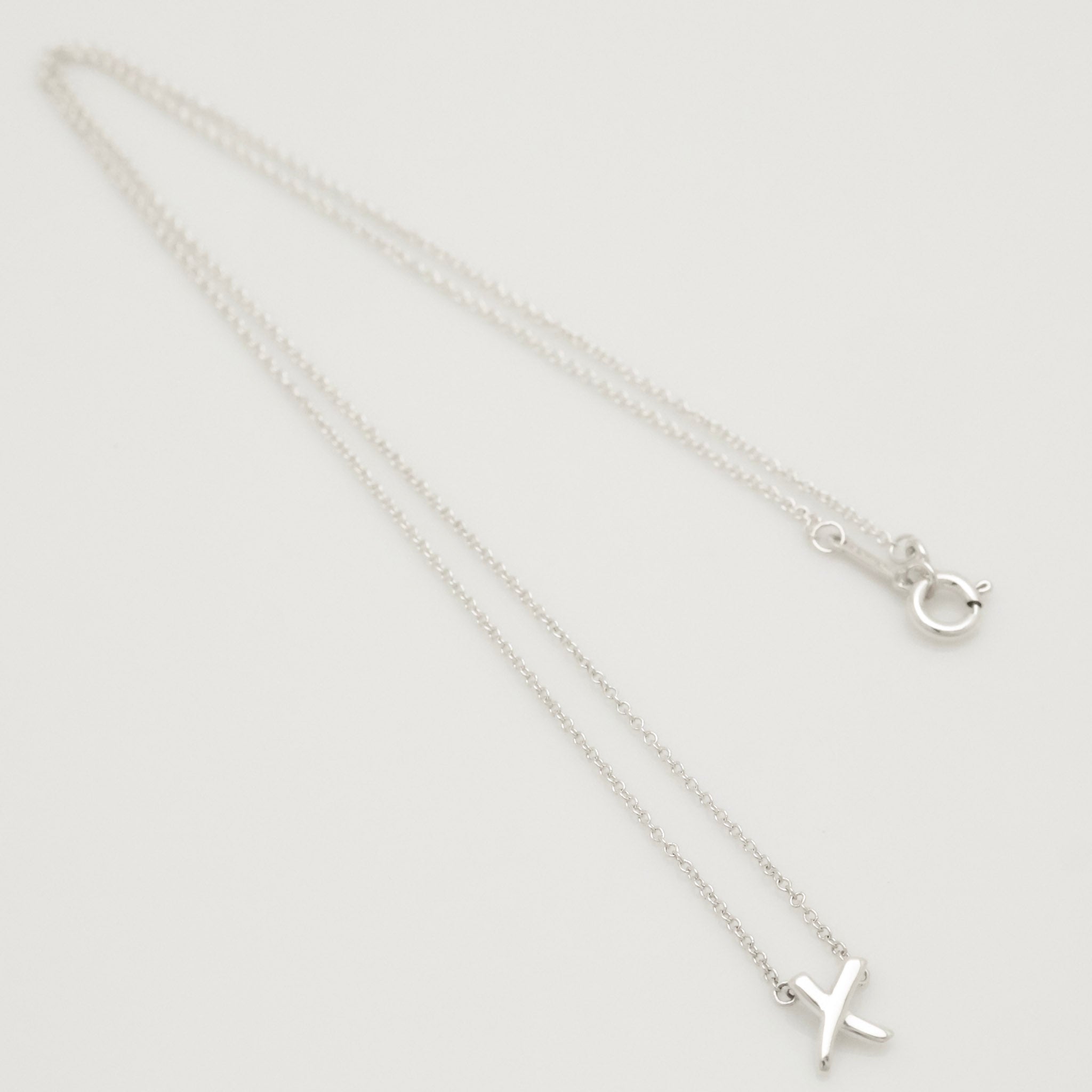 Tiffany & Co. Mini X Kiss Cross Pendant Necklace Sterling Silver 925 