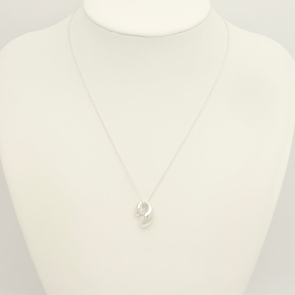 Tiffany & Co. Elsa Peretti Sterling Silver Double Teardrop Pendant Necklace Sterling Silver 925
