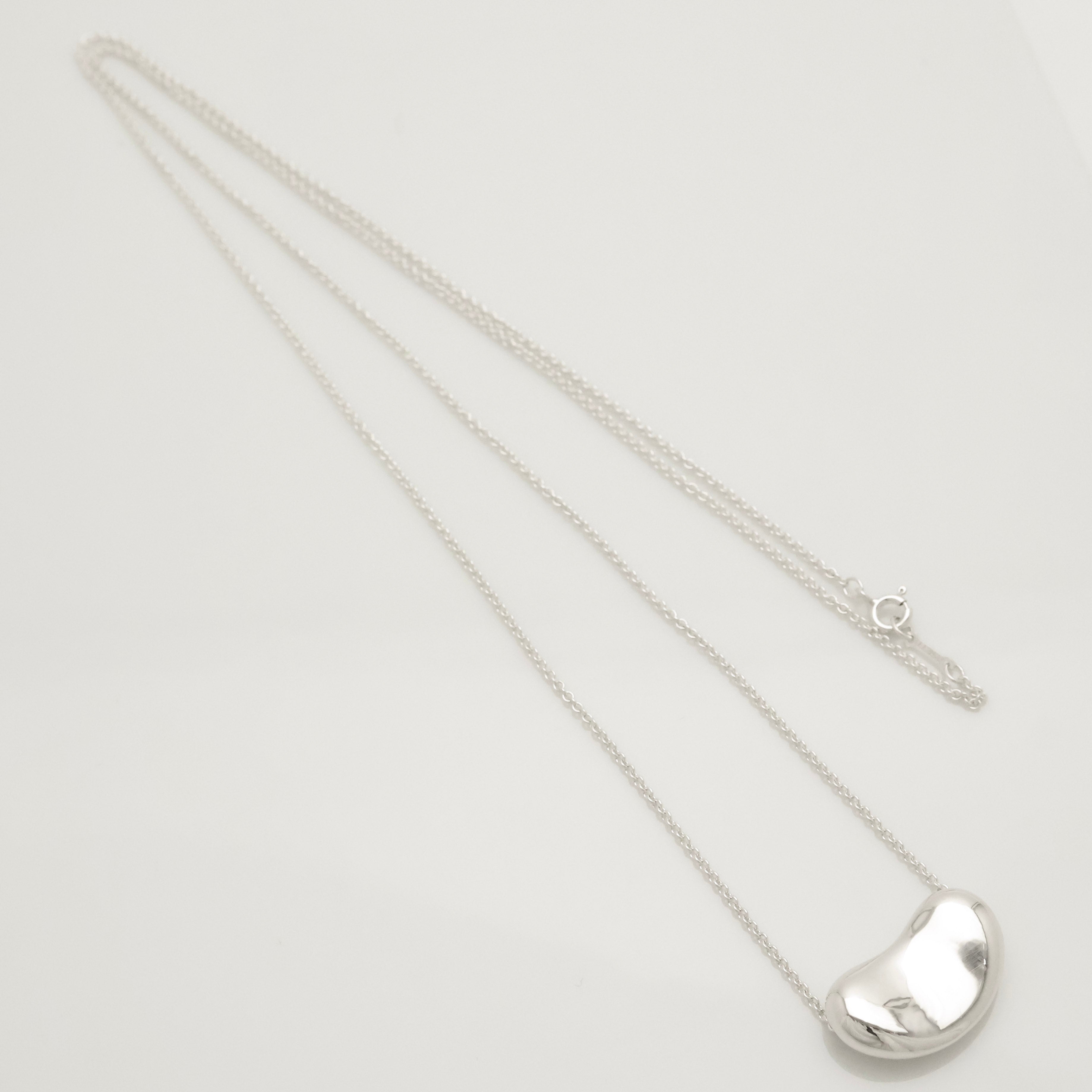  Tiffany & Co. Peretti Large  Bean Necklace  Sterling Silver 925 