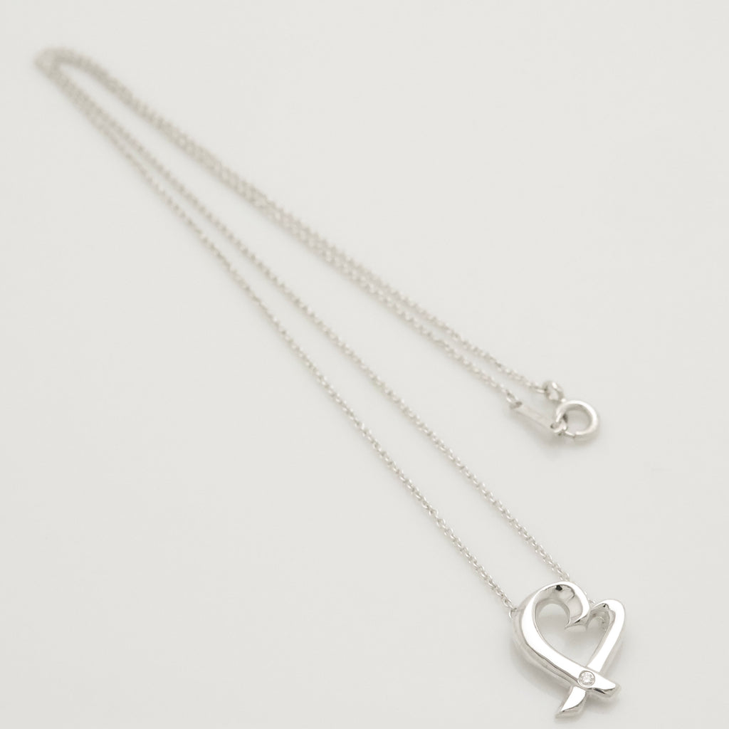 TIFFANY&Co. ラビング ハート 1P ダイヤモンド パロマピカソ ネックレス AG925