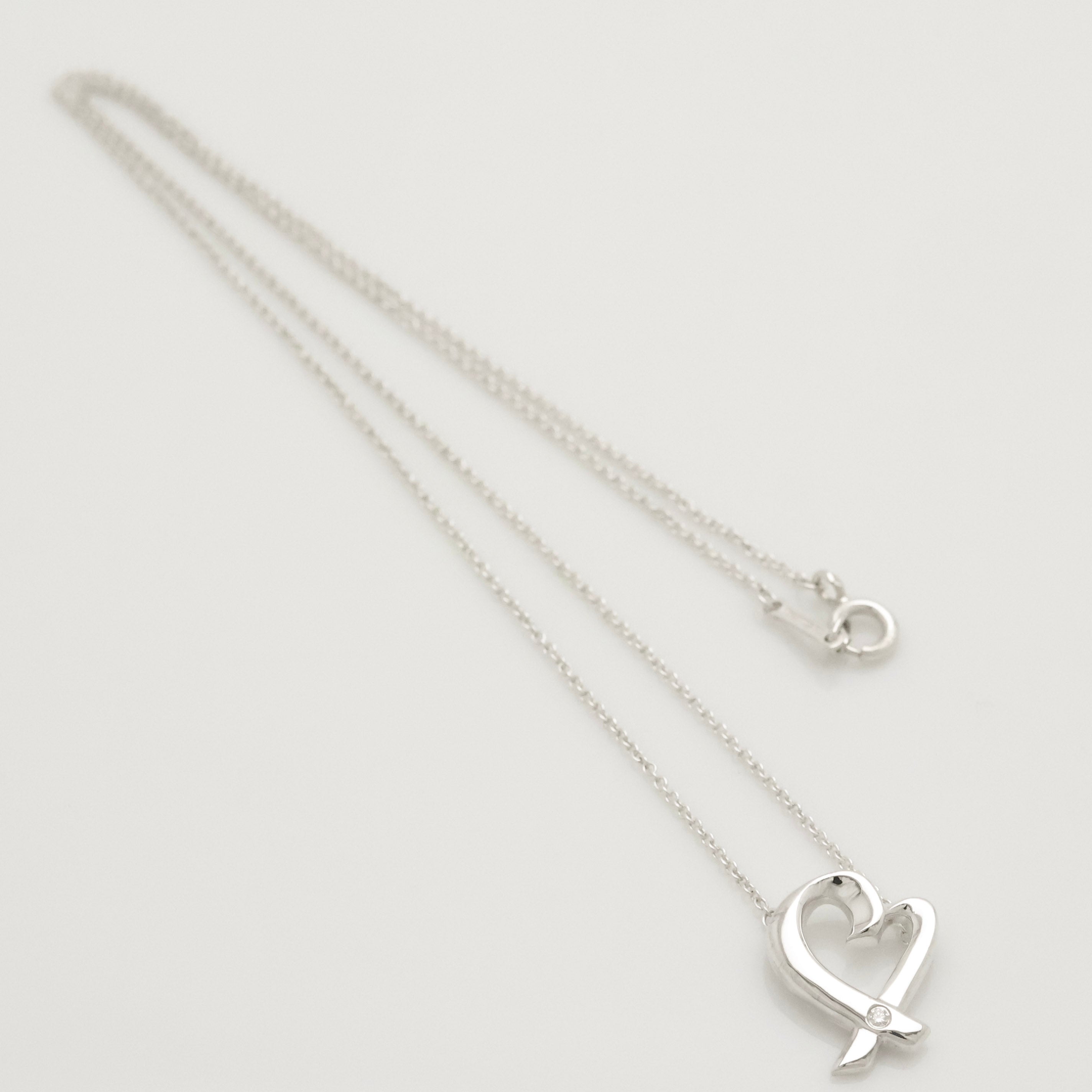 TIFFANY&Co. ラビング ハート 1P ダイヤモンド パロマピカソ ネックレス AG925