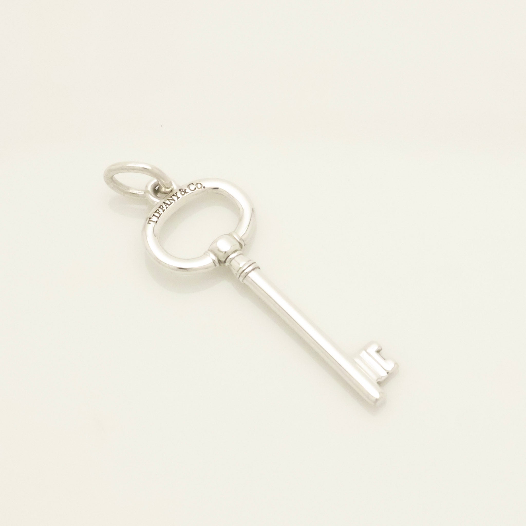 Tiffany & Co. Oval Key Pendant Charm Sterling  Sterling Silver 925
