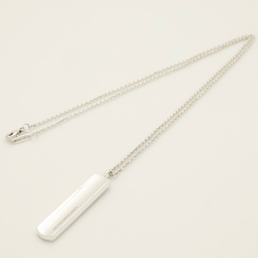 TIFFANY & Co. 1837 Bar Plate Pendant Necklace Chain Sterling Silver 925