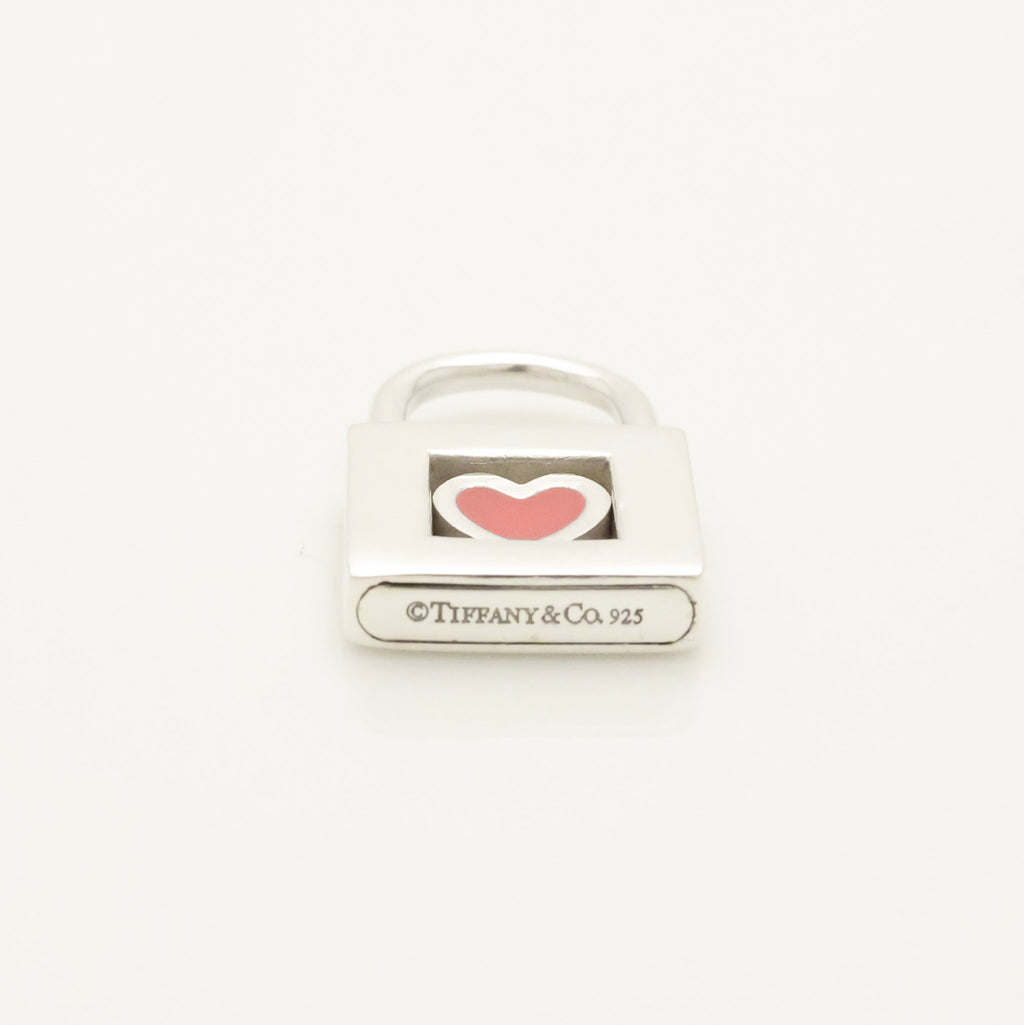 TIFFANY&Co. カデナ ロック レッド エナメル ハート ネックレス AG925
