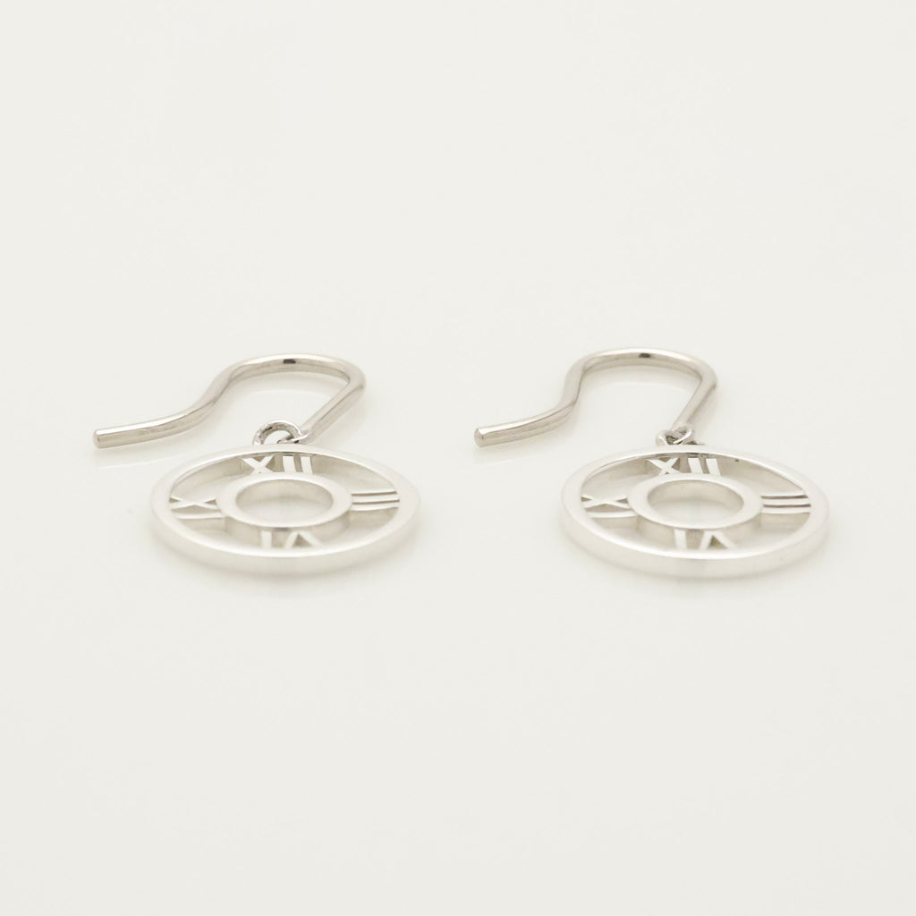 Tiffany & Co. Atlas Open Circle Dangle Hook Earrings Sterling Silver 925