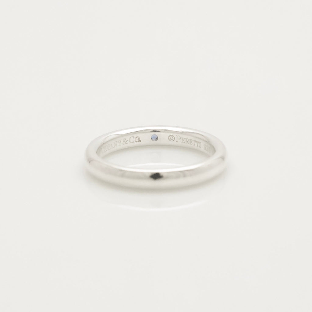 Tiffany & Co. Sapphire Stacking Band Ring Size 4.25-4.5 Sterling Silver 925