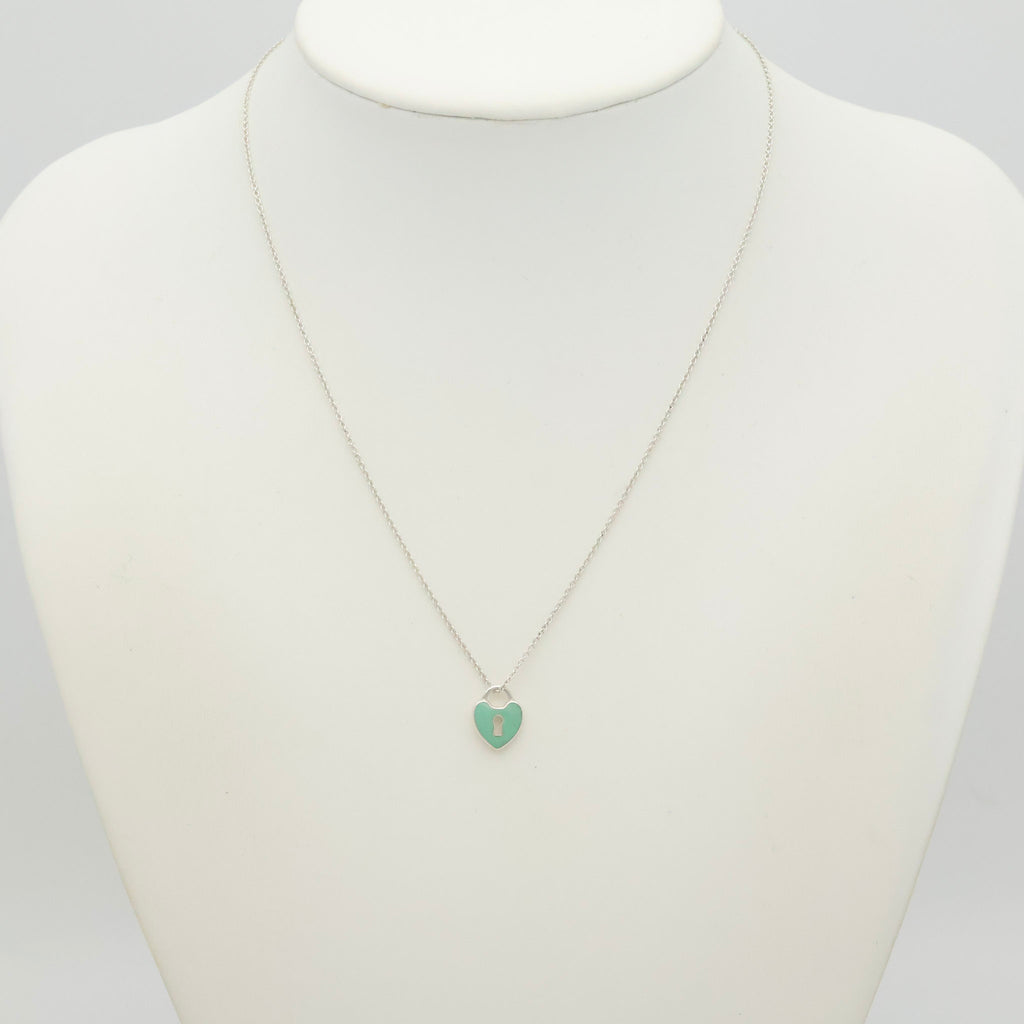 TIFFANY&Co. ハート ロック ブルーエナメル ネックレス AG925