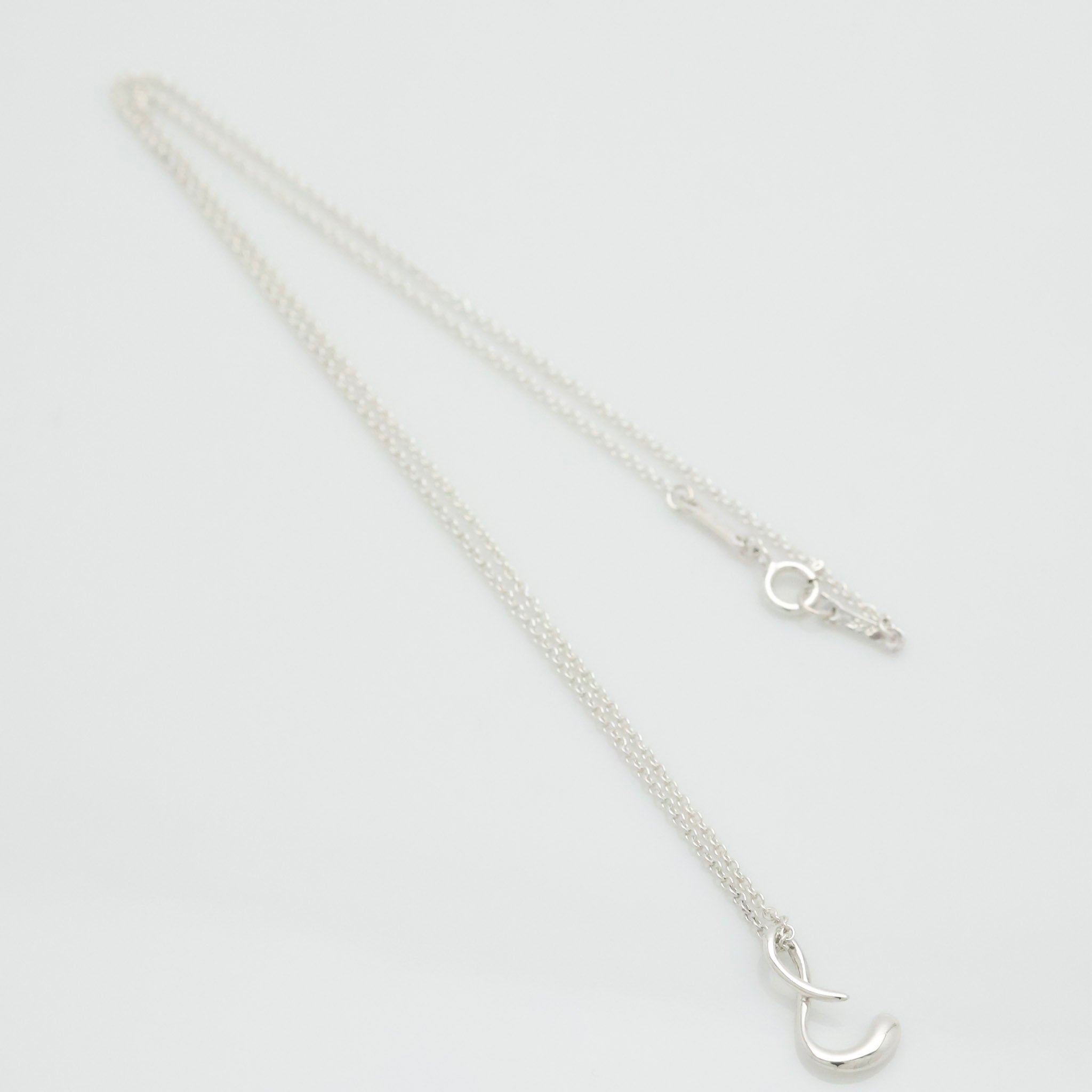 Tiffany & Co. Initial Letter "S" Pendant Necklace Sterling Silver 925