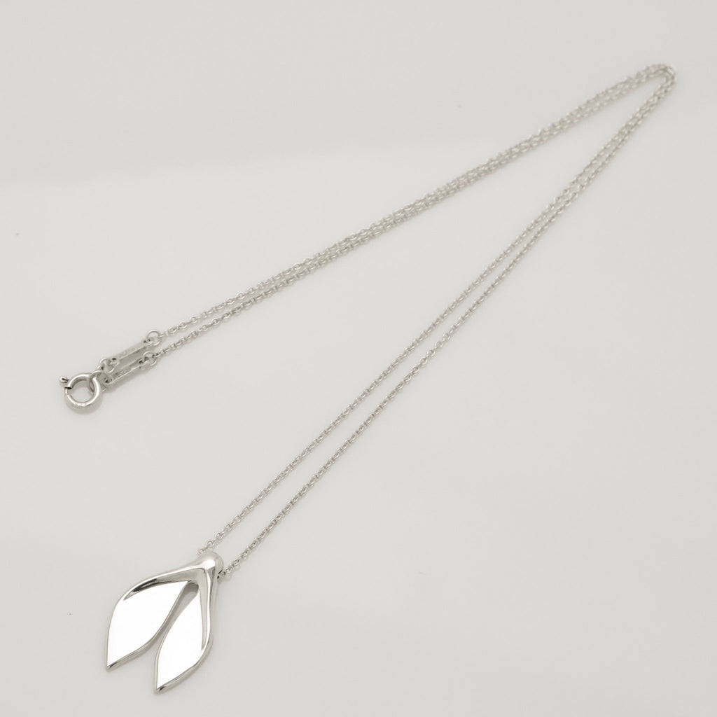 Tiffany & Co. Whale Tail Pendant Necklace Sterling Silver 925 