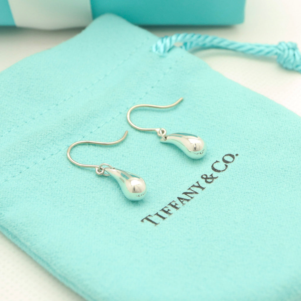 Tiffany & Co. Peretti Teardrop Dangle Earrings Sterling Silver 925