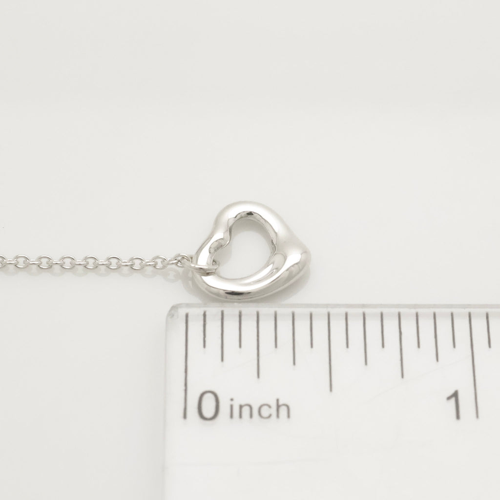 Tiffany & Co Elsa Peretti Open Heart Drop Dangle Earrings Sterling Silver 925