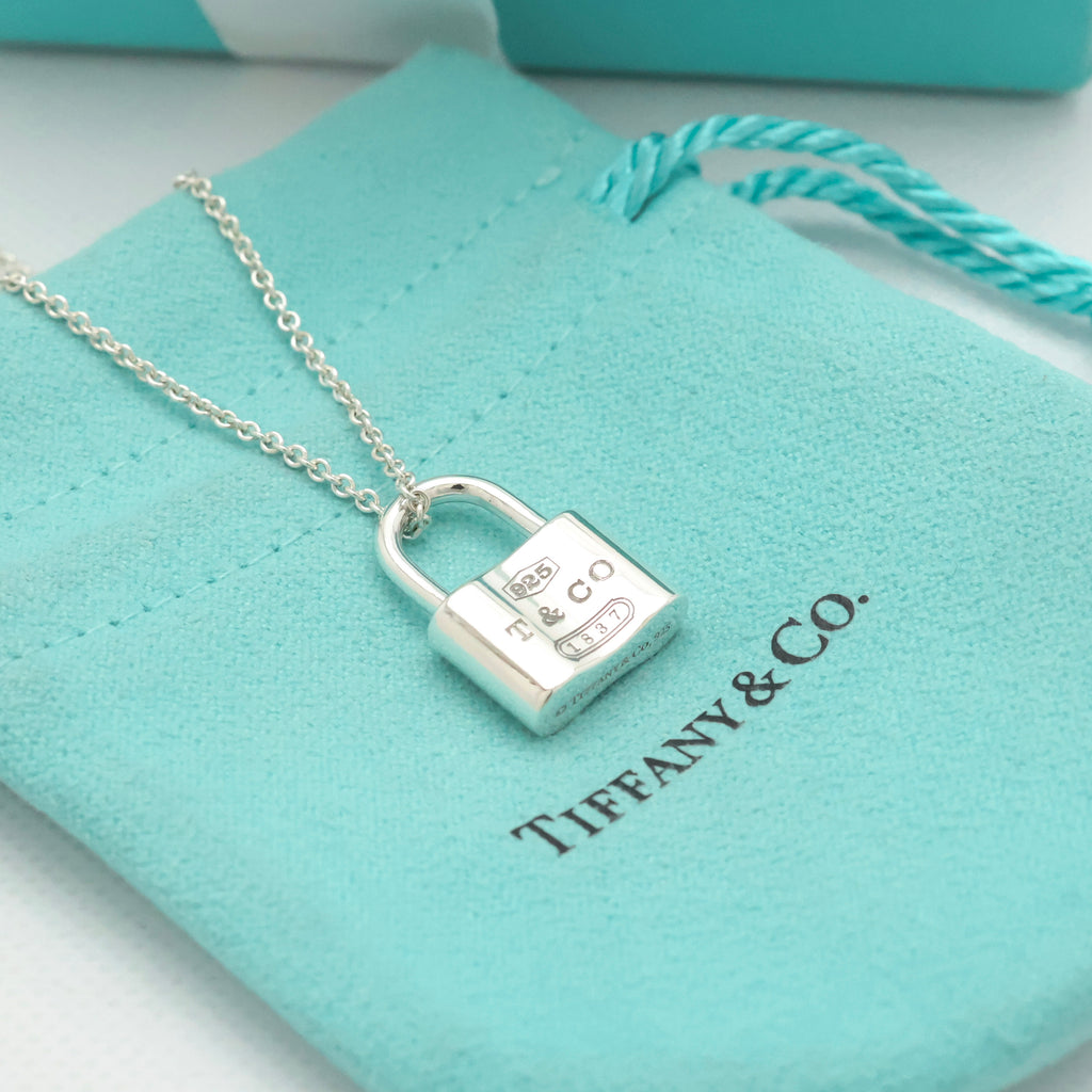 Tiffany & Co 1837 Padlock Necklace Pendant Sterling Silver 925 Chain
