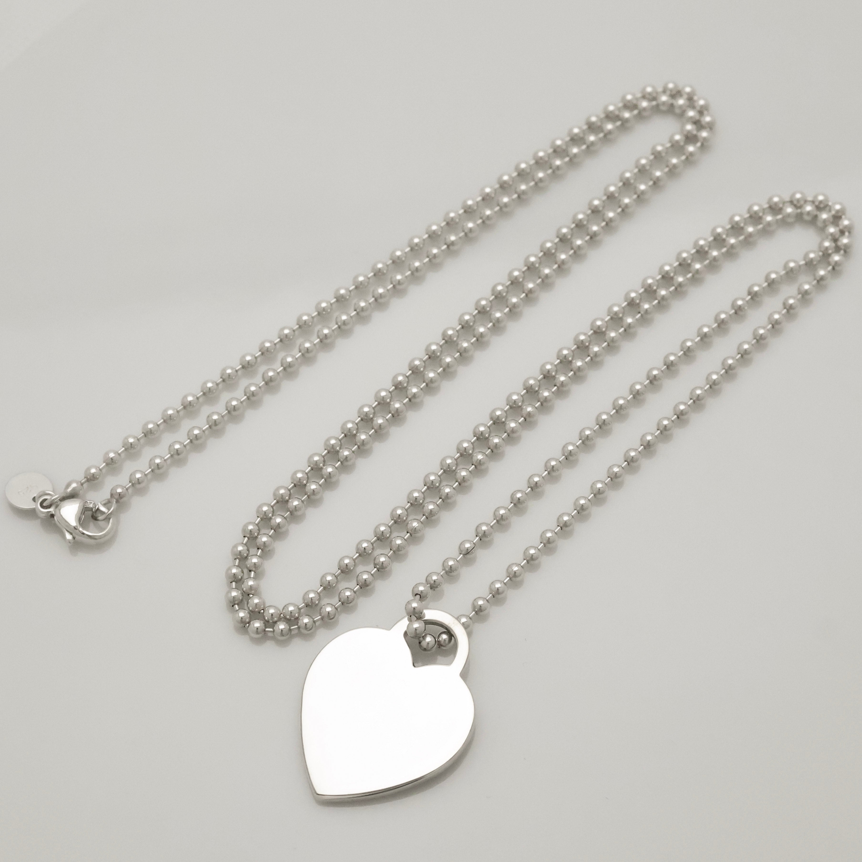 Tiffany & Co. Return to Small Heart Tag Necklace Pendant Sterling Silver 925