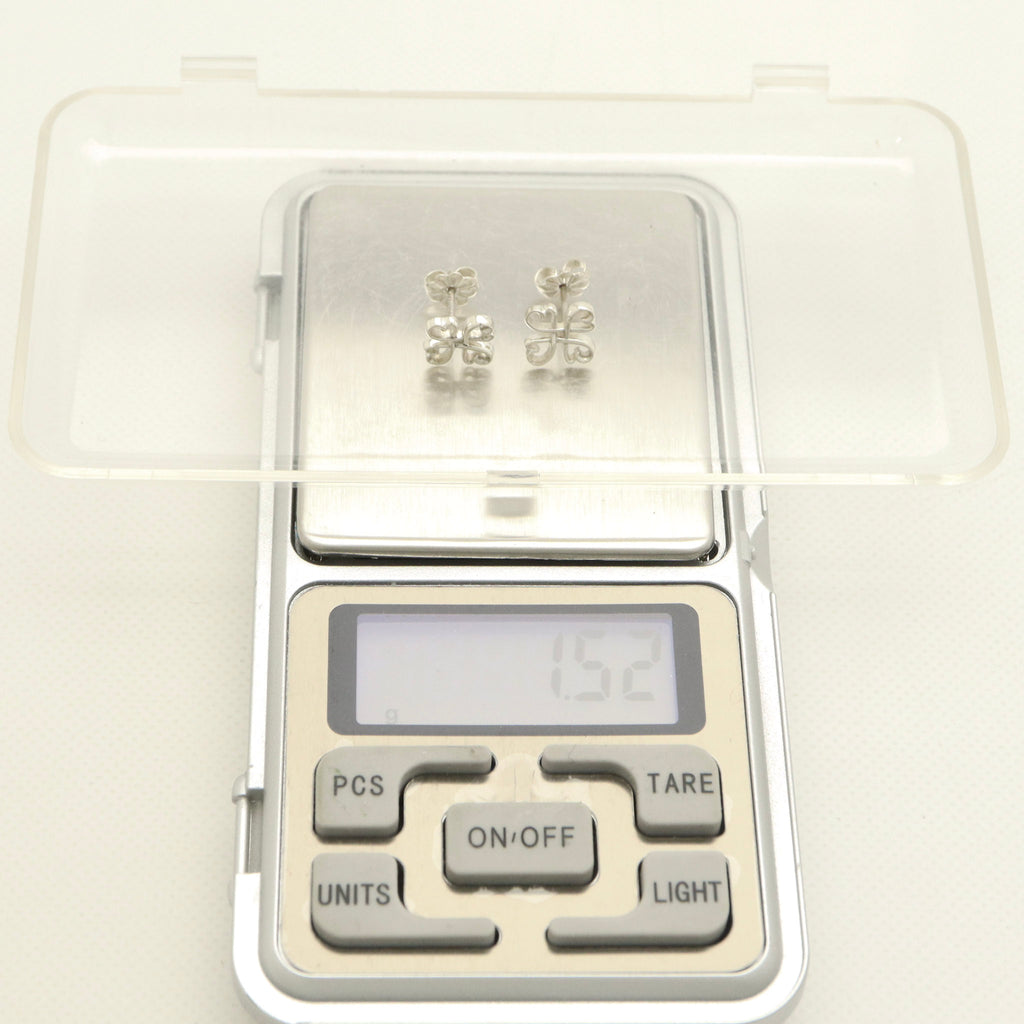 Tiffany & Co. Picasso Loving Heart Clover Stud Earrings Sterling Silver 925 