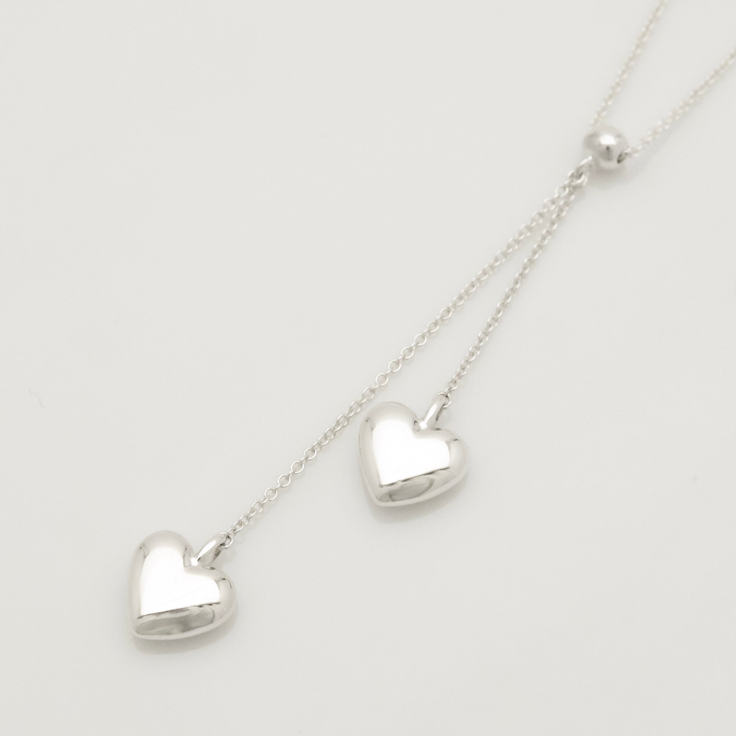 TIFFANY&Co. ダブル ドロップ ハート ネックレス AG925