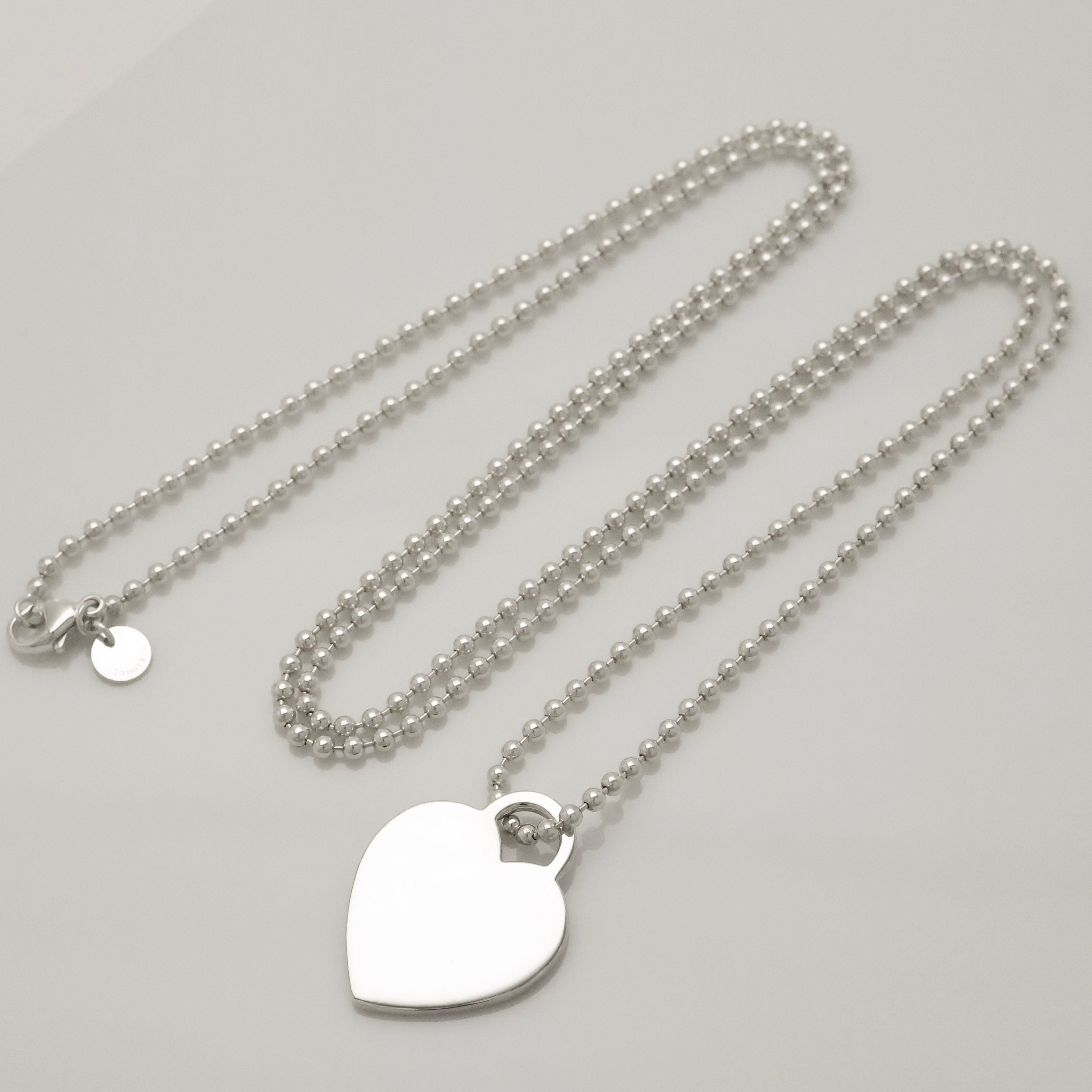 Tiffany & Co. Return to Heart Tag Long Chain Necklace Sterling Silver 925