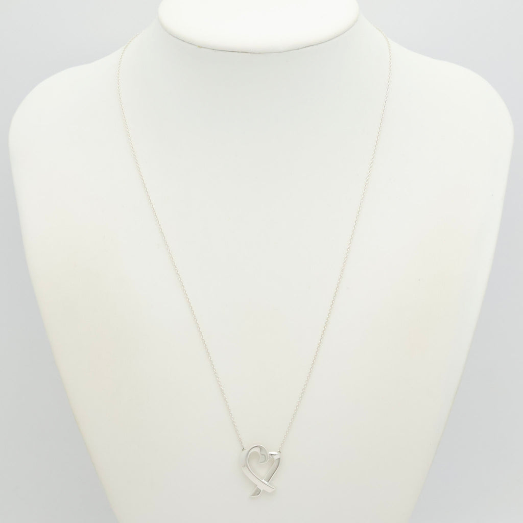 Tiffany & Co. Loving Heart Pendant Necklace Sterling Silver 925 