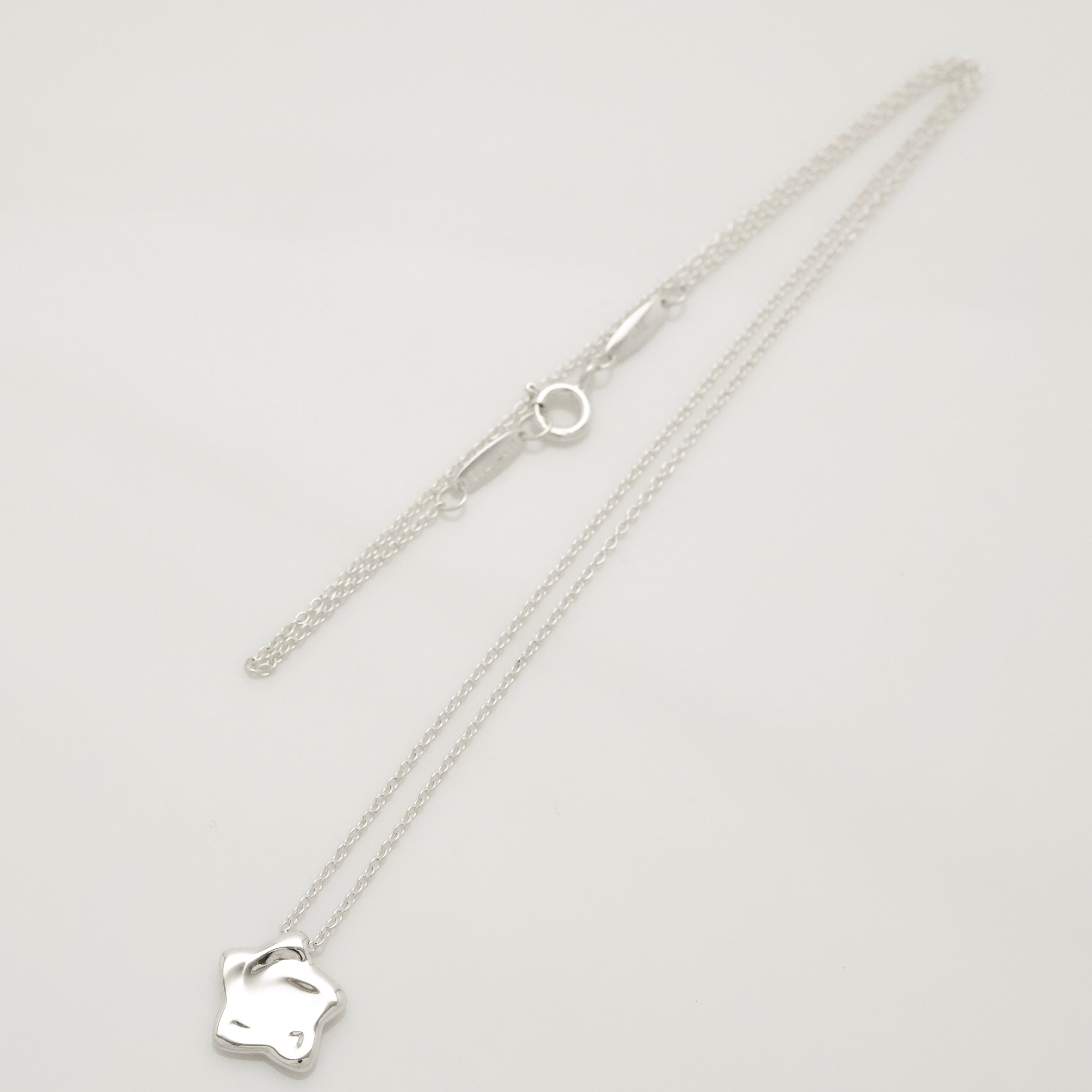  Tiffany & Co. Peretti Star Pendant Necklace Sterling Silver 925 