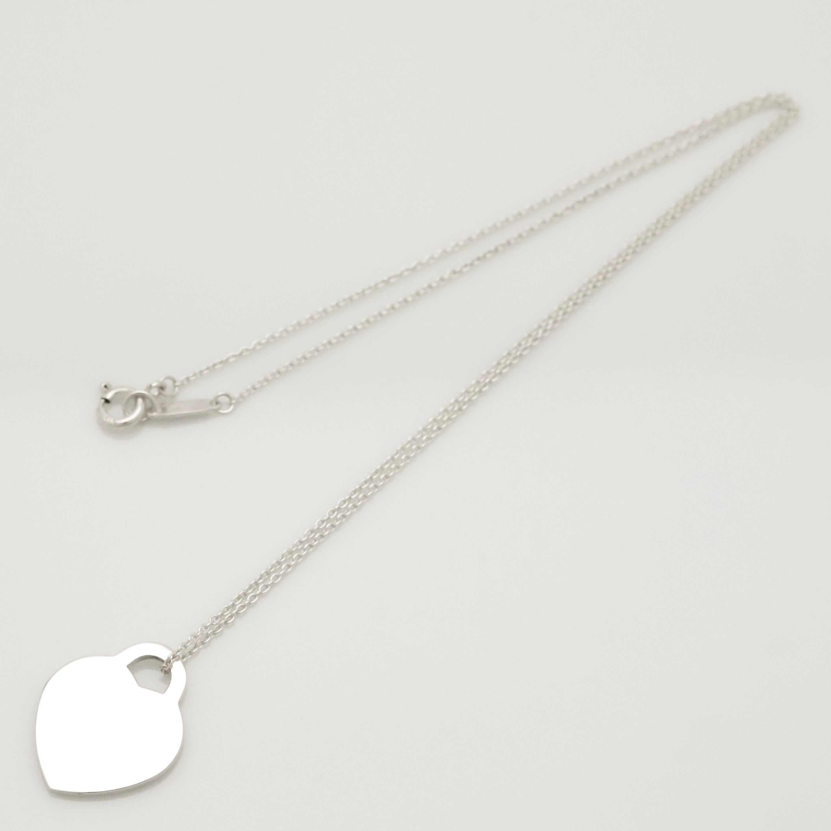 Tiffany & Co. Return to Small Heart Tag Necklace Pendant Sterling Silver 925