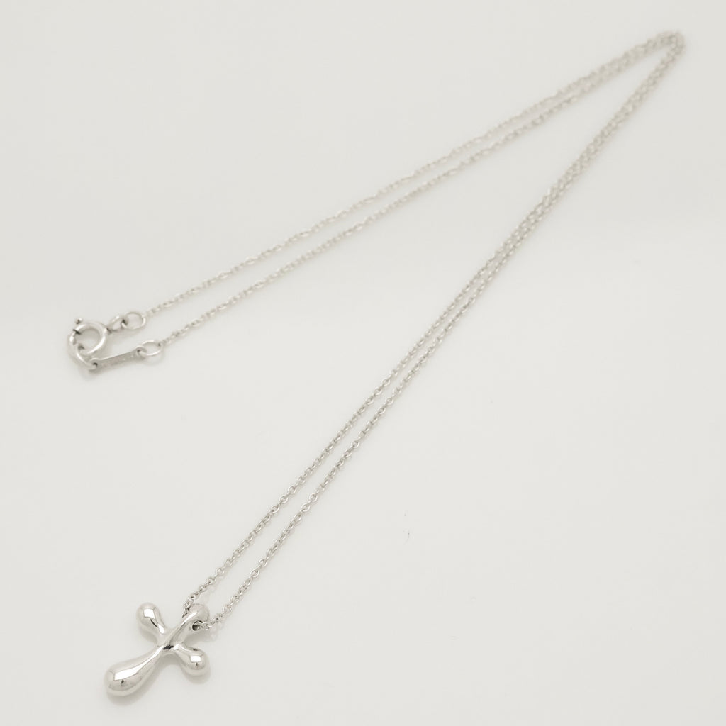  Tiffany & Co. Small Cross Pendant Necklace  Sterling Silver 925 