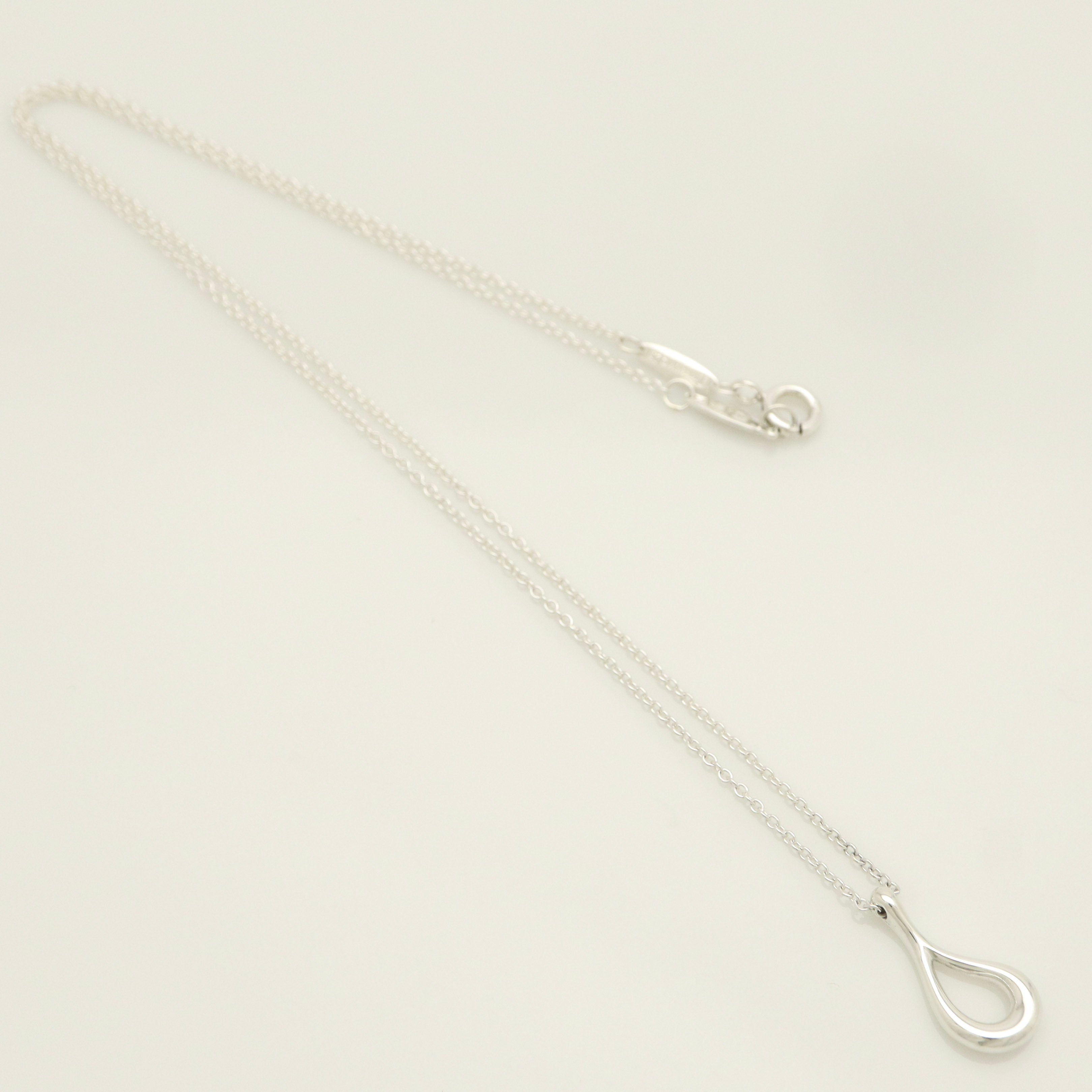  Tiffany & Co. Open Teardrop Necklace Pendant Sterling Silver 925 