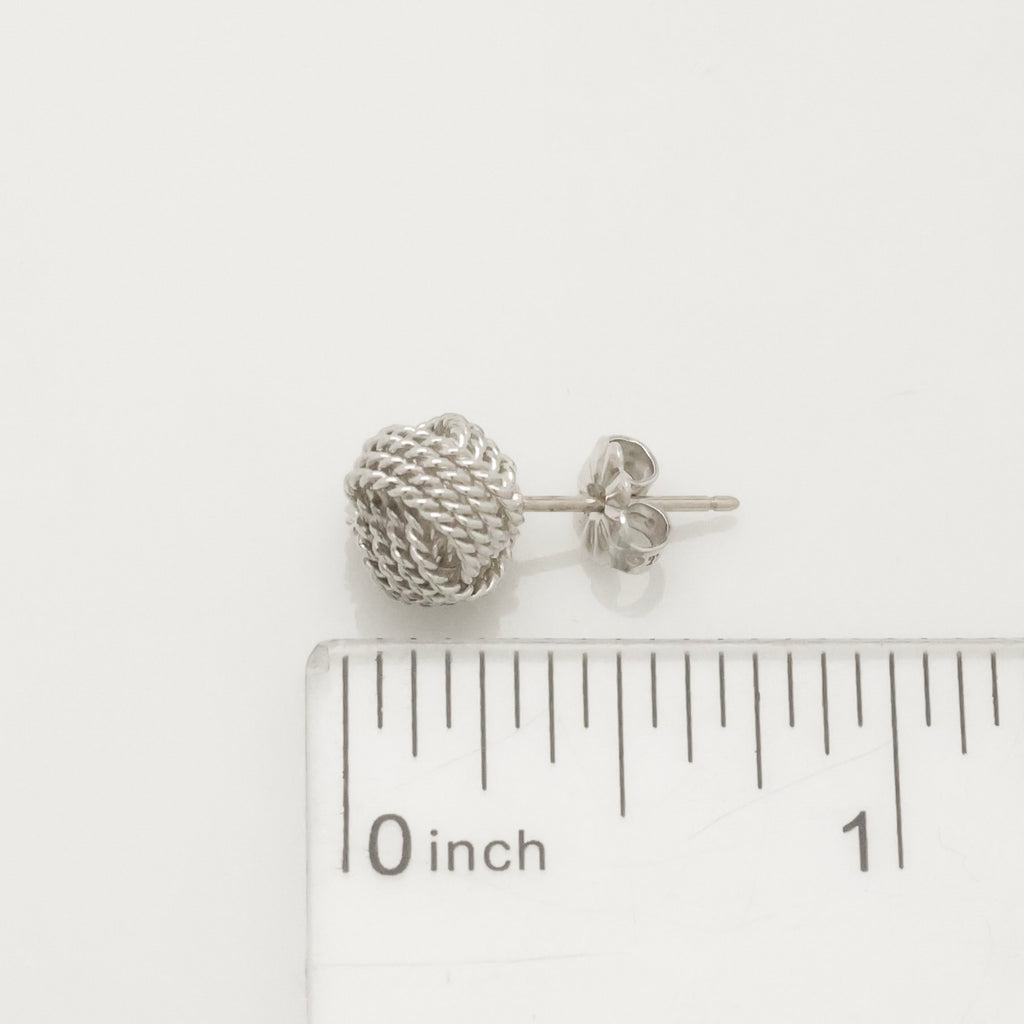 Tiffany & Co. Somerset Twist Knot Mesh Stud Earring Sterling Silver 925