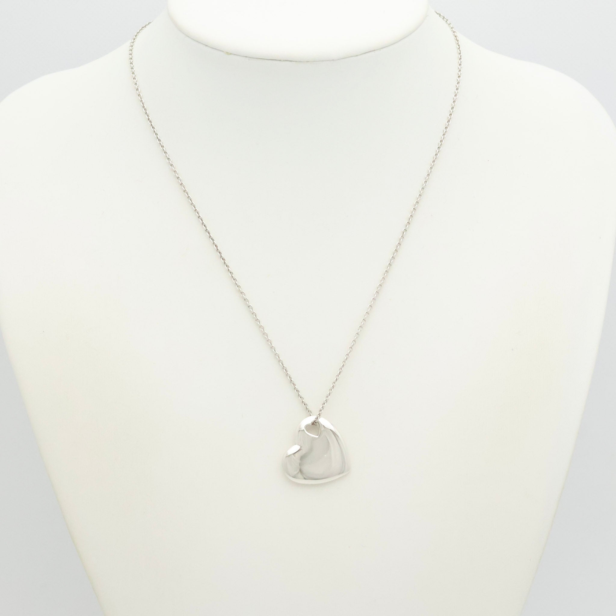 Tiffany & Co. Stencil Cutout Two Heart Necklace  Sterling Silver 925