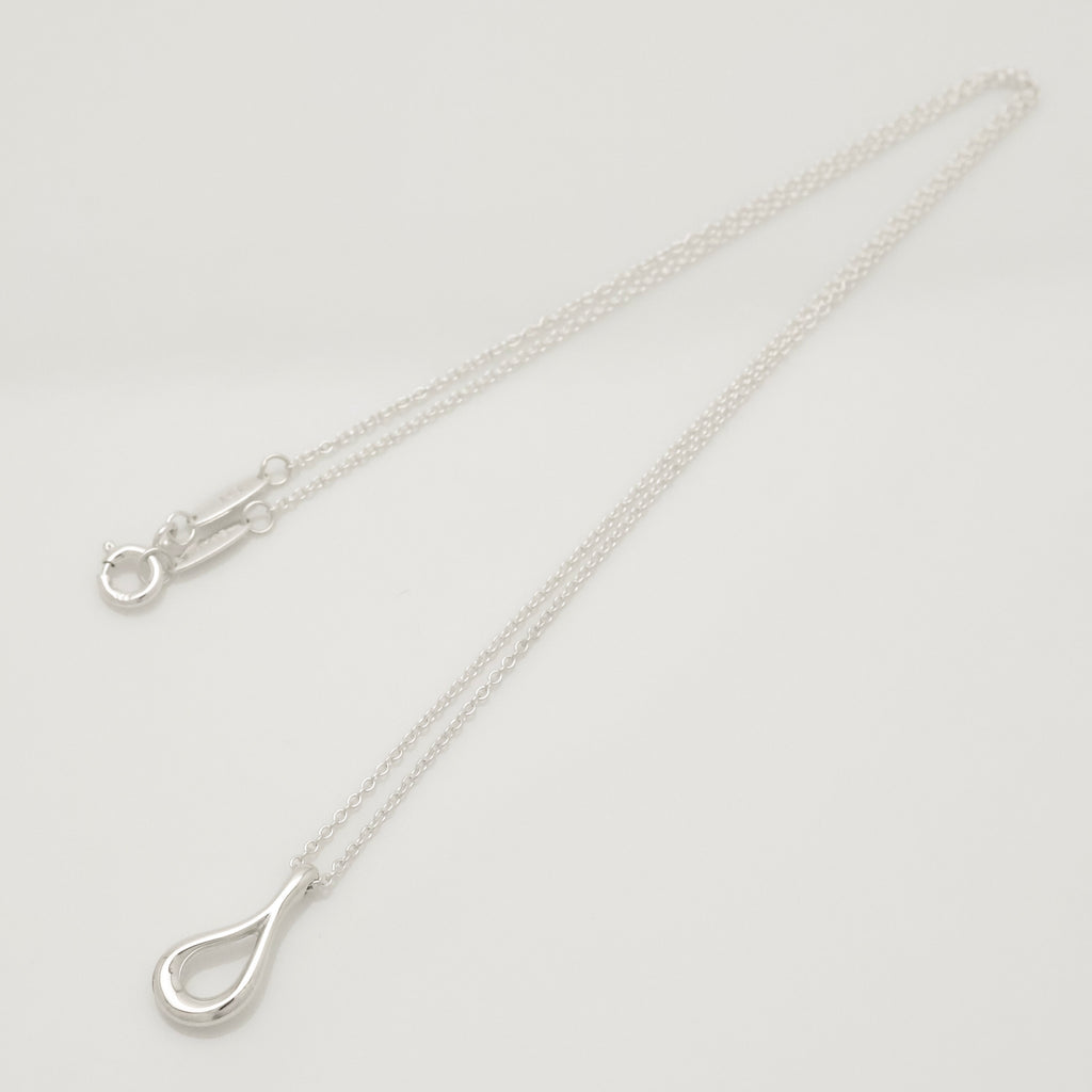  Tiffany & Co. Open Teardrop Necklace Pendant Sterling Silver 925 