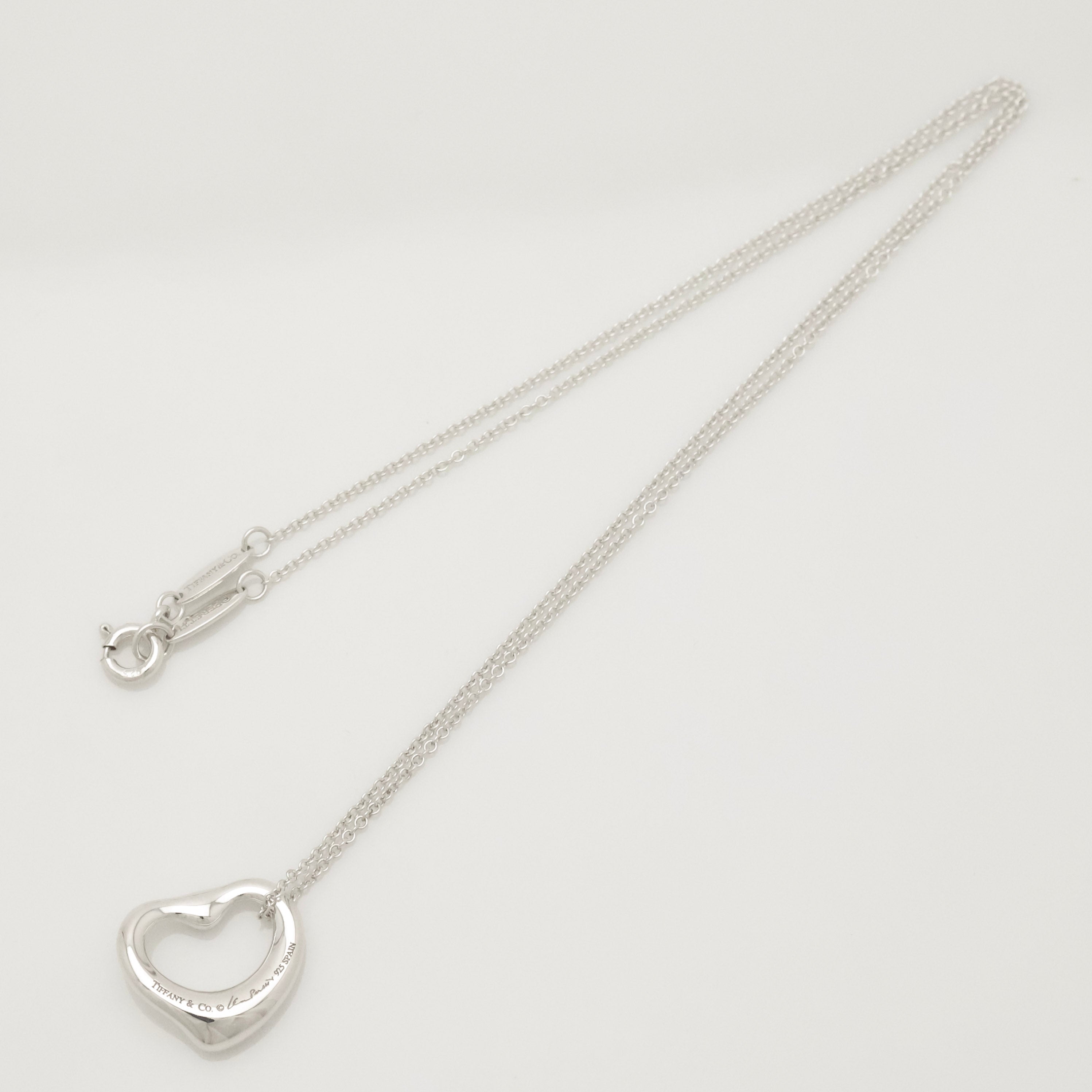 TIFFANY&Co. アクアマリン ハート 1P ダイヤモンド エルサペレッティ ネックレス AG925
