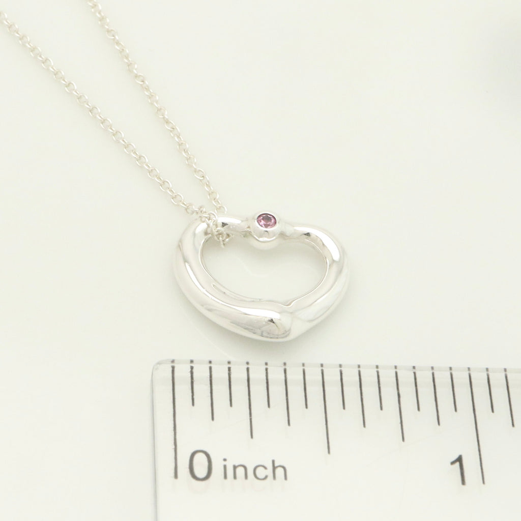 TIFFANY&Co. オープンハート 1P ピンク サファイア エルサペレッティ ネックレス AG925