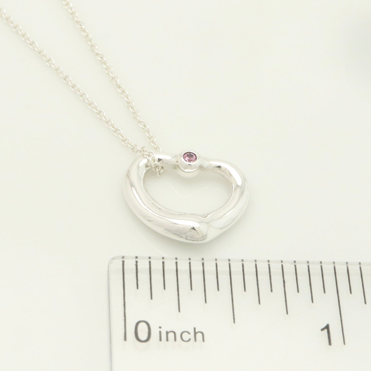 TIFFANY&Co. オープンハート 1P ピンク サファイア エルサペレッティ ネックレス AG925