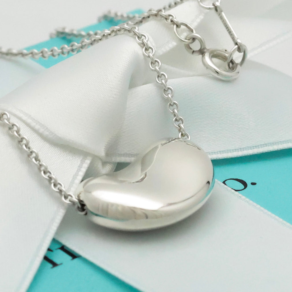  Tiffany & Co. Peretti Large  Bean Necklace  Sterling Silver 925 