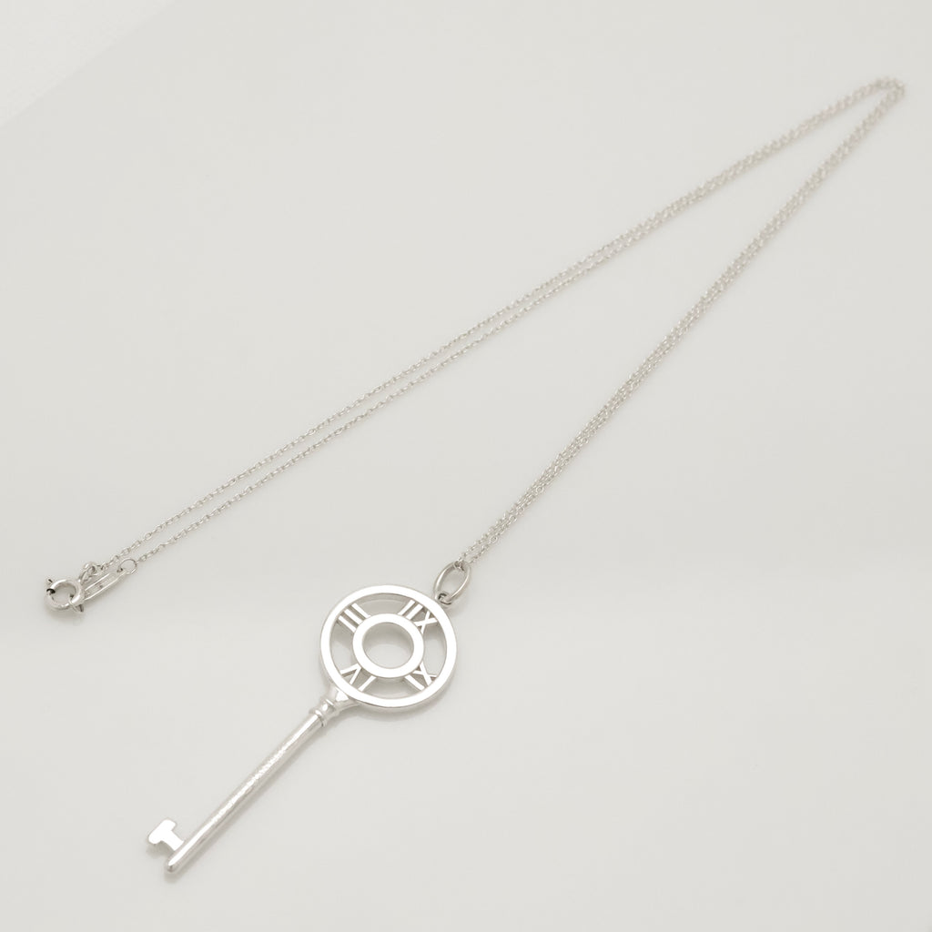  Tiffany & Co. Large Atlas Key Pendant Necklace Sterling Silver 925 