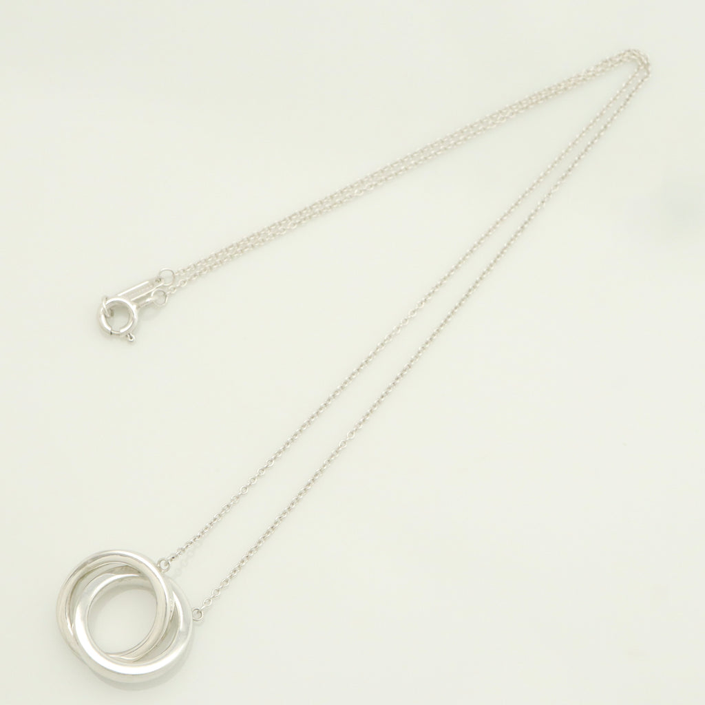 Tiffany & Co. 1837 Interlocking Circles Lariat Necklace Sterling Silver 925