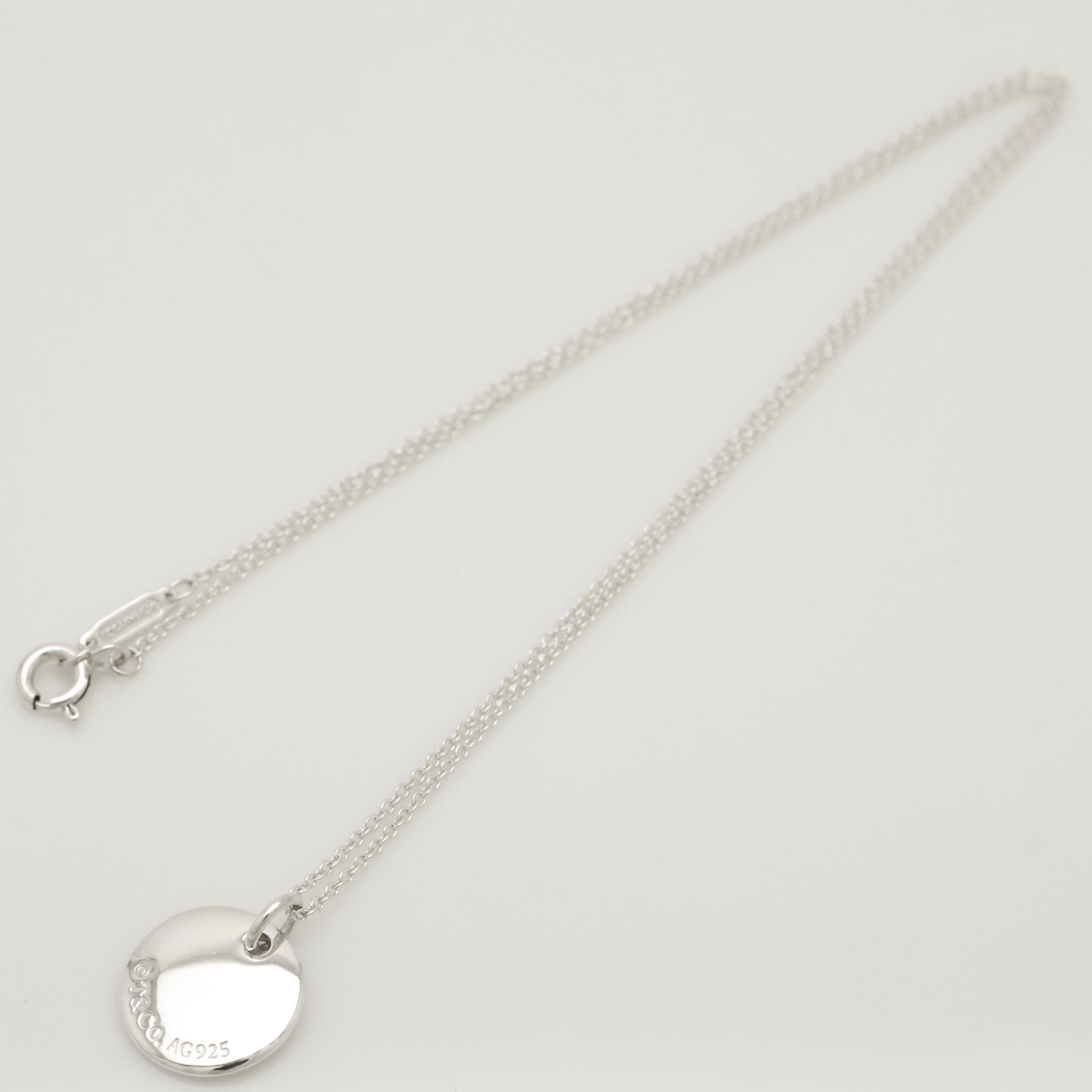  Tiffany & Co. Letter Y Notes Initial Disc Necklace Sterling Silver 925