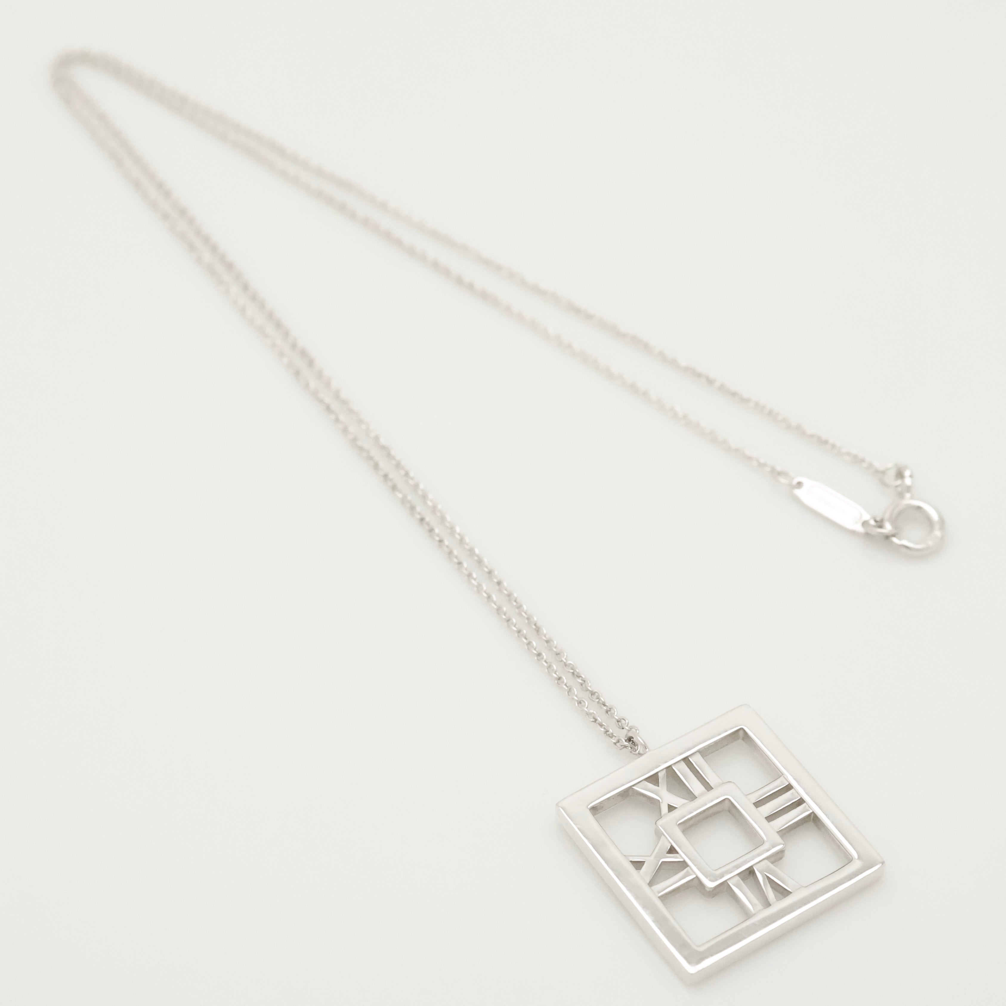 TIFFANY&Co. アトラス オープン スクエア ネックレス AG925