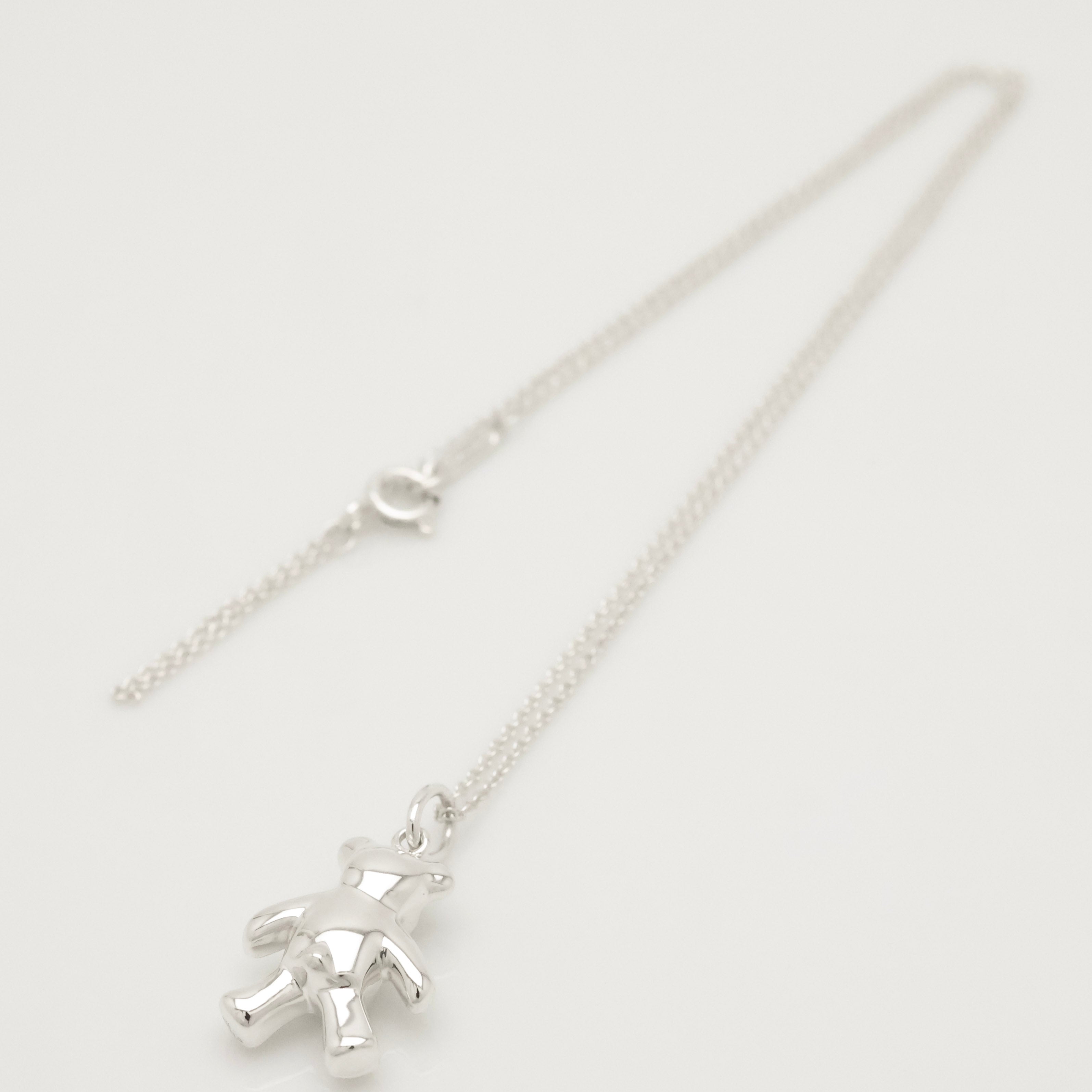 Tiffany & Co. Teddy Bear Pendant Necklace Sterling Silver 925 